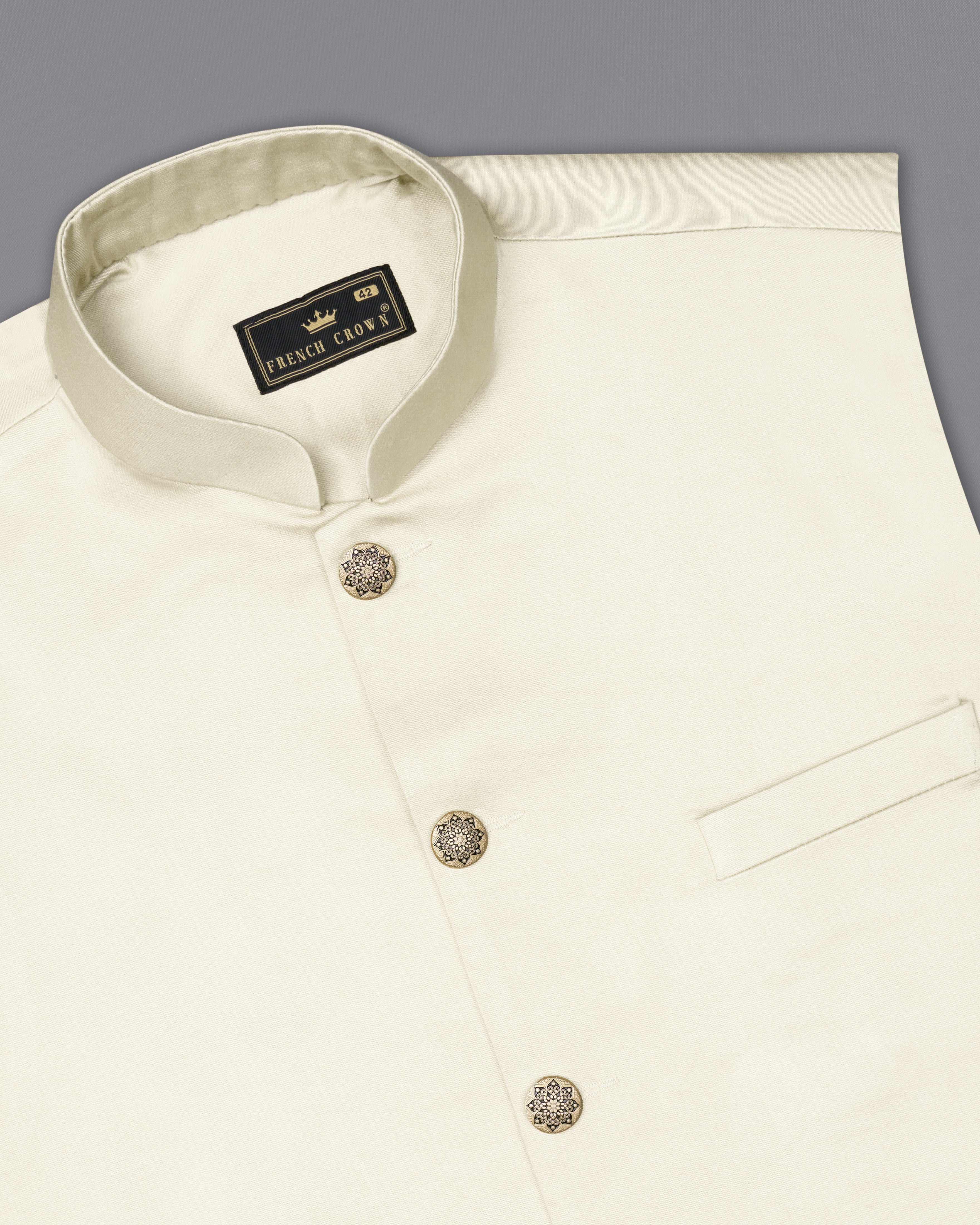 Merino Cream Stretchable Bandhgala Premium Cotton traveler Suit ST2689-BG-36, ST2689-BG-38, ST2689-BG-40, ST2689-BG-42, ST2689-BG-44, ST2689-BG-46, ST2689-BG-48, ST2689-BG-50, ST2689-BG-52, ST2689-BG-54, ST2689-BG-56, ST2689-BG-58, ST2689-BG-60