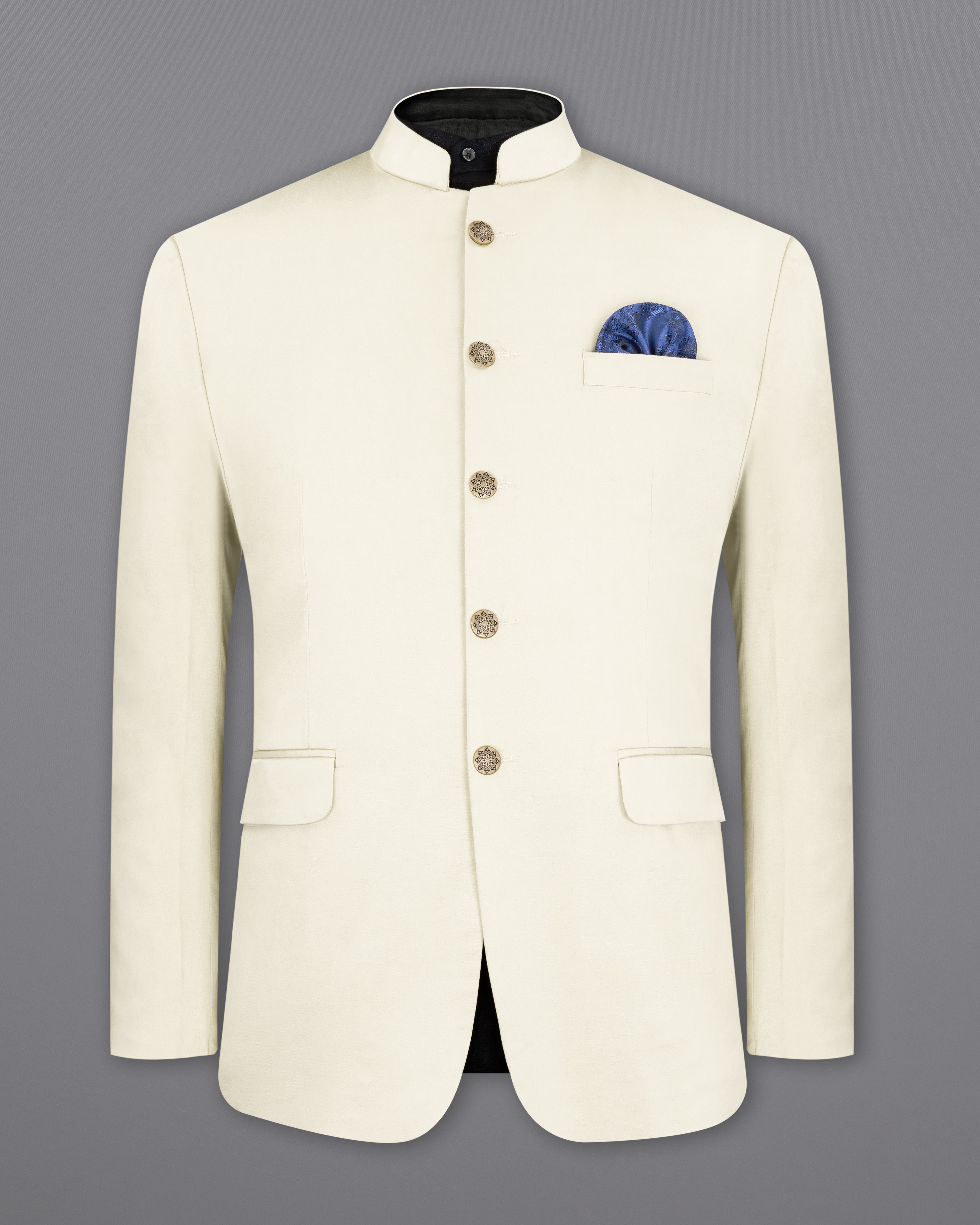 Merino Cream Stretchable Bandhgala Premium Cotton traveler Suit ST2689-BG-36, ST2689-BG-38, ST2689-BG-40, ST2689-BG-42, ST2689-BG-44, ST2689-BG-46, ST2689-BG-48, ST2689-BG-50, ST2689-BG-52, ST2689-BG-54, ST2689-BG-56, ST2689-BG-58, ST2689-BG-60