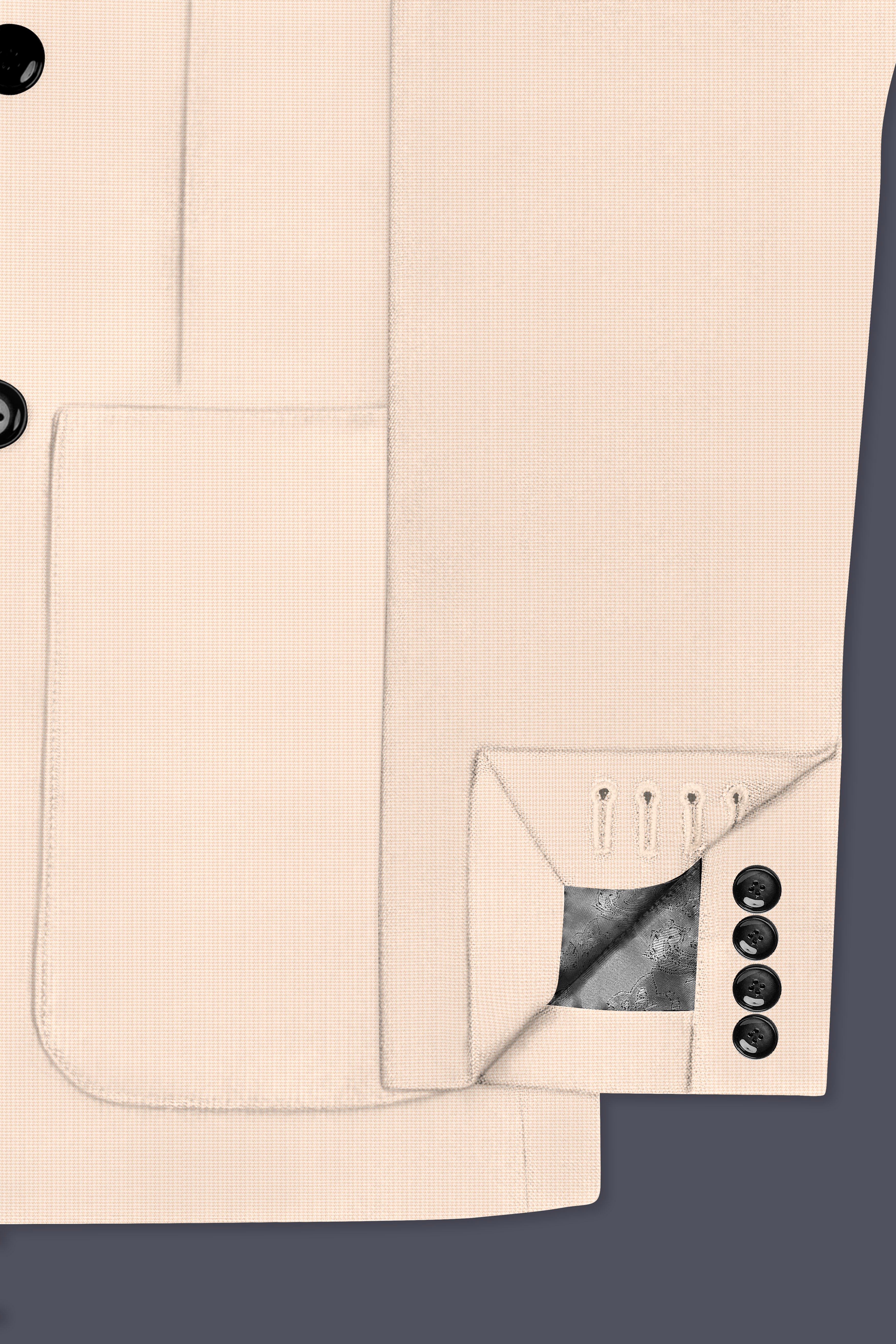 Pale Spring Cream Double-Breasted Sports Suit