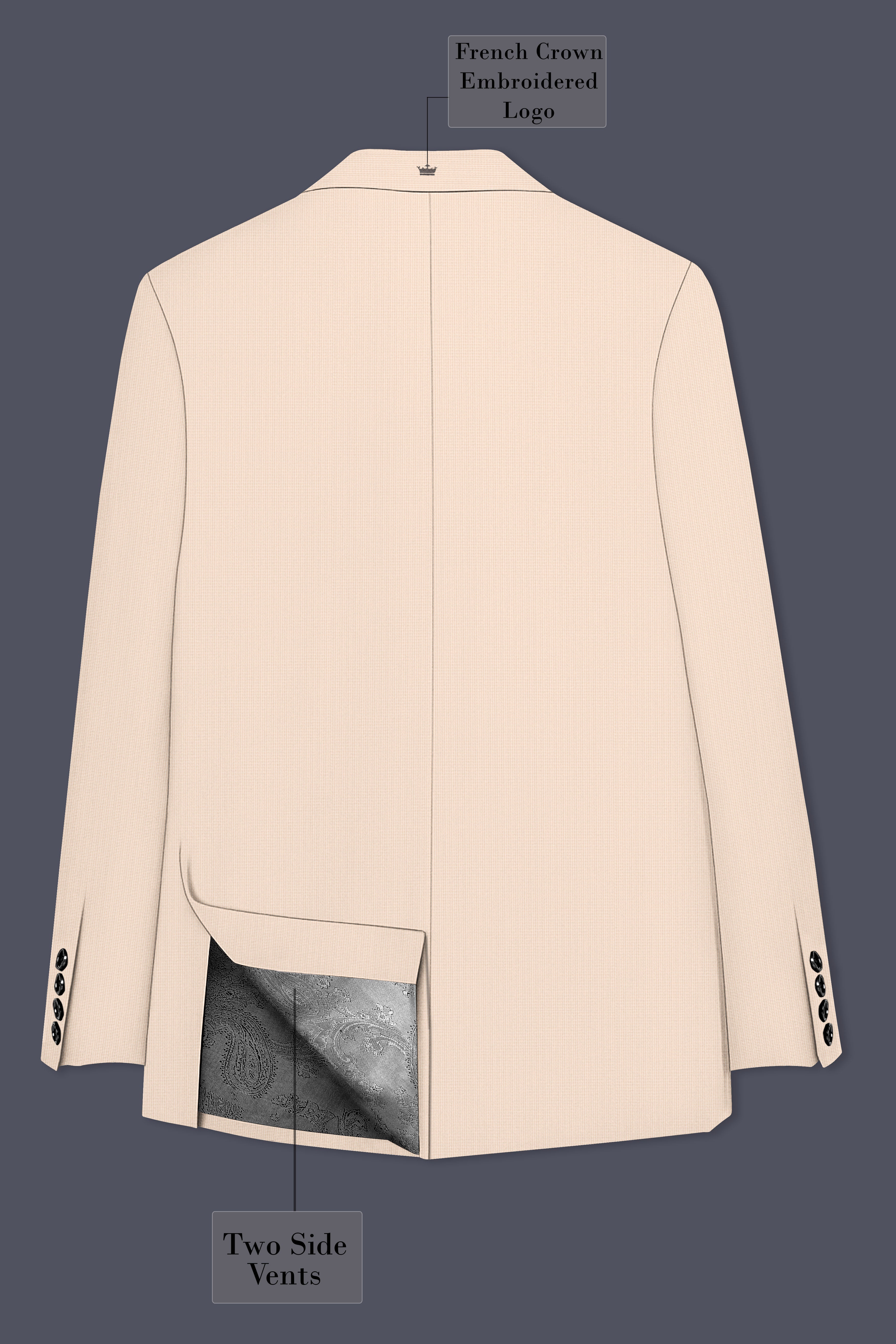 Pale Spring Cream Double-Breasted Sports Suit