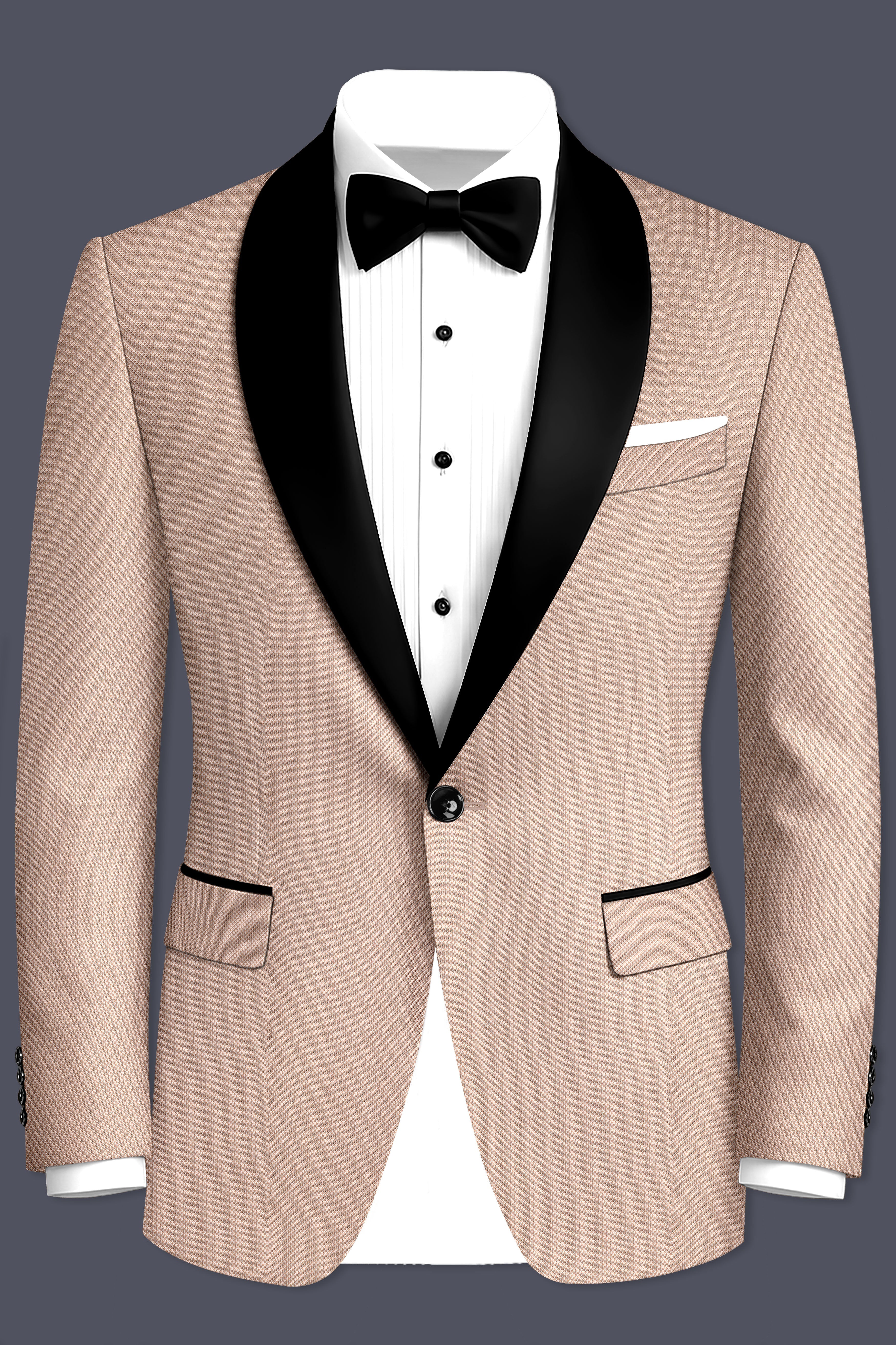 Thistle Brown Dobby Textured Tuxedo Suit