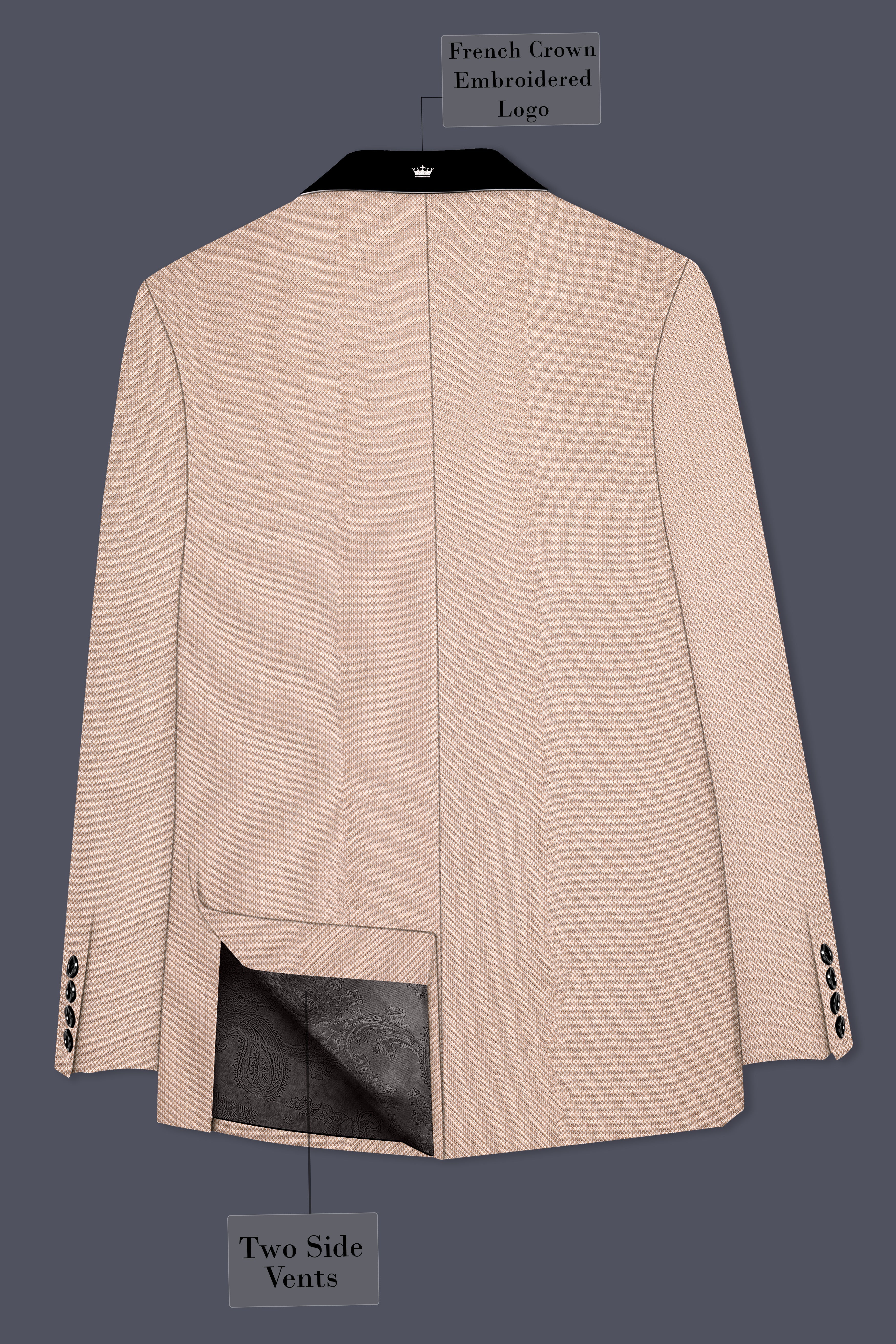 Thistle Brown Dobby Textured Tuxedo Suit