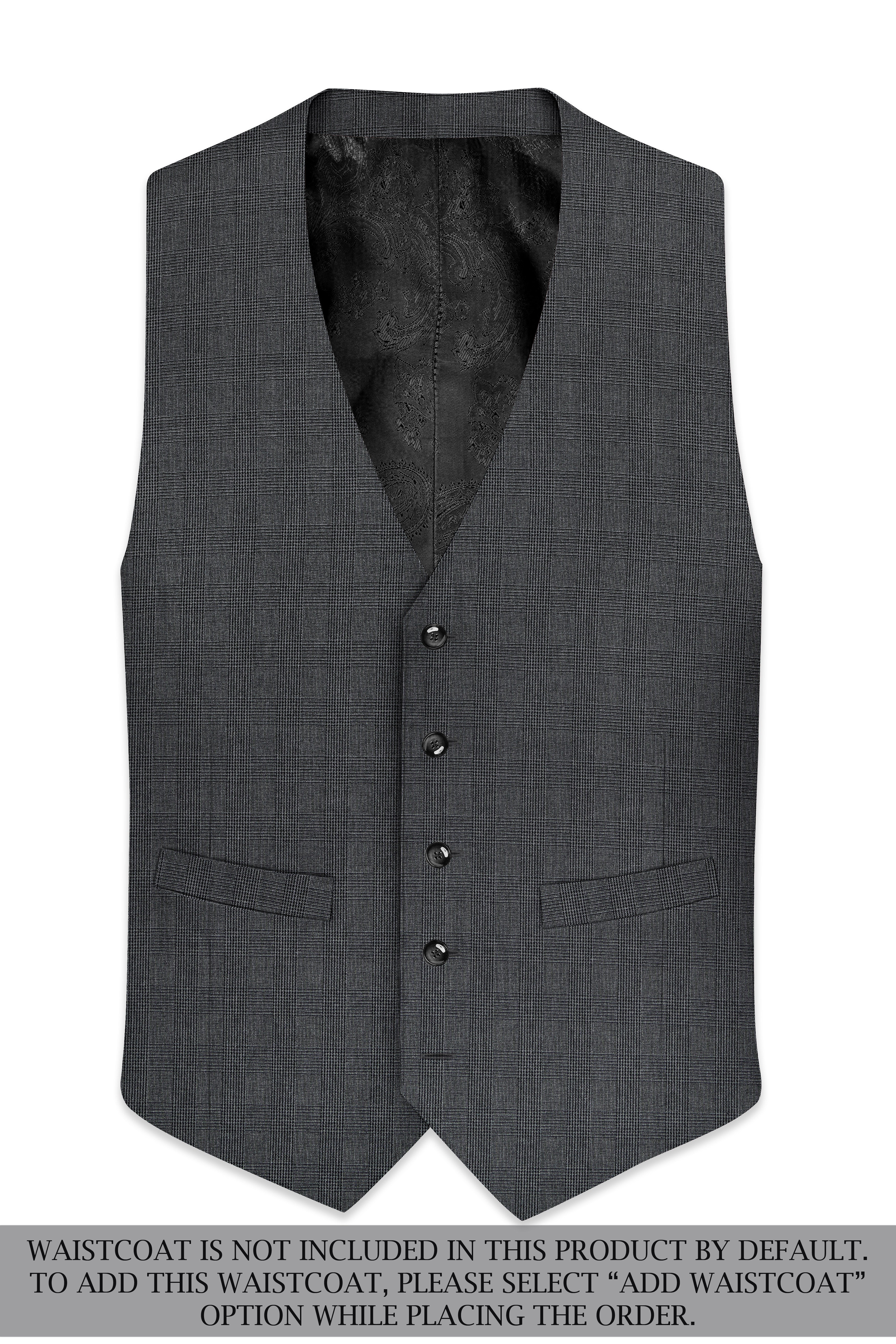 Tundora Dark Gray Subtle Plaid Double-Breasted Suit