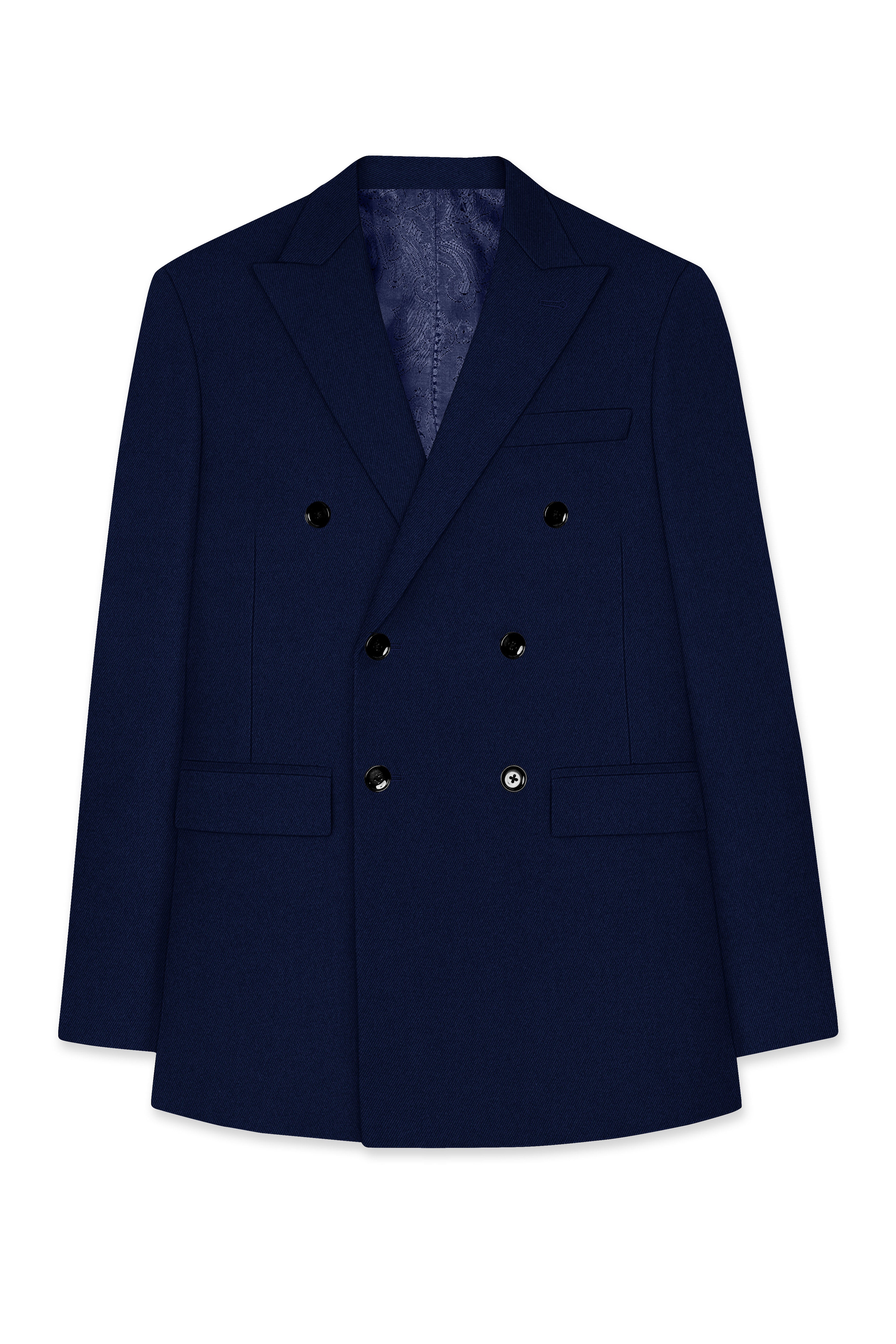 Mirage Blue Wool Rich Double Breasted Suit