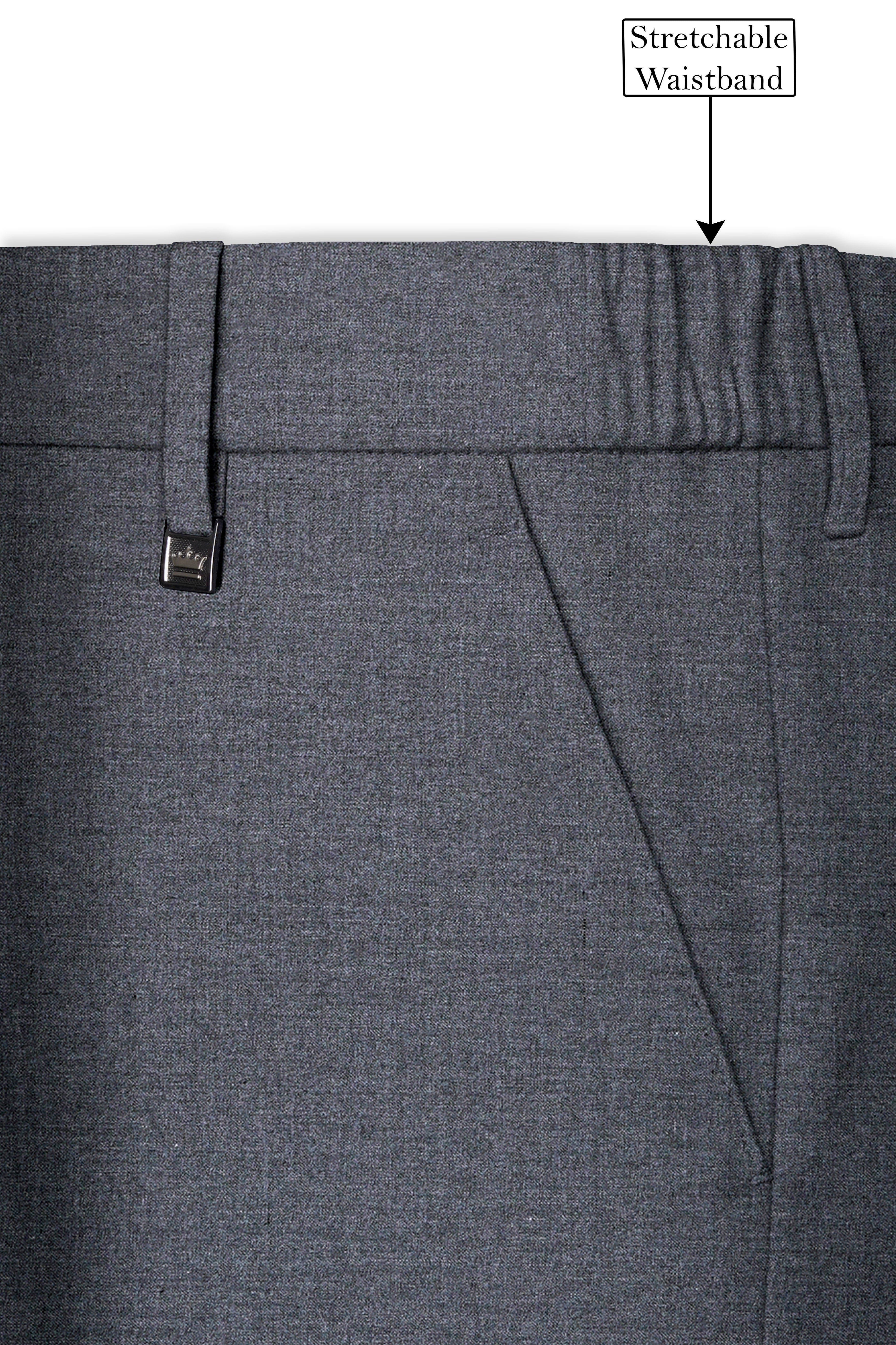 Fuscous Gray Wool Rich Single Breasted Designer Suit