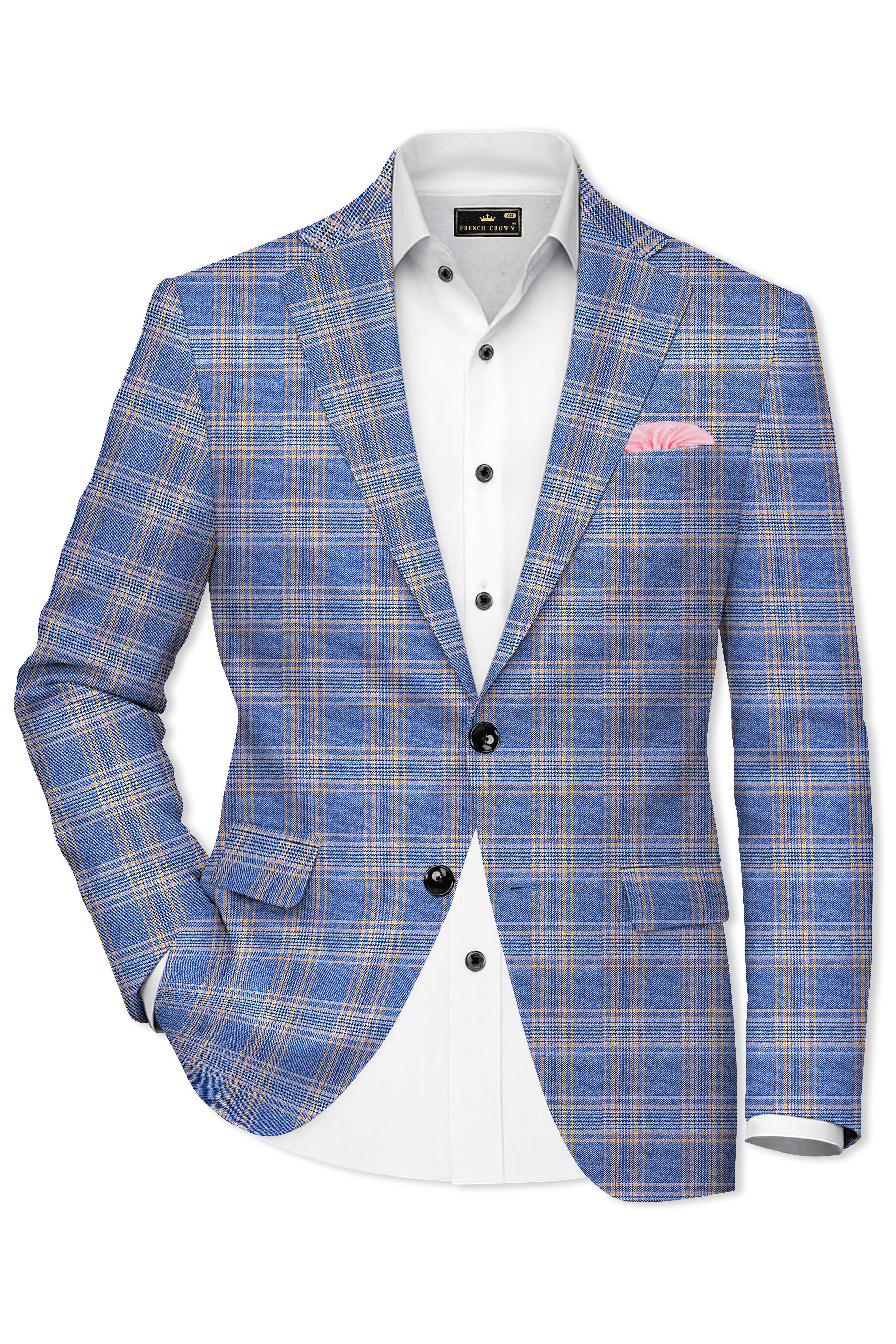Waikawa Blue Plaid Single Breasted Wool Rich Suit