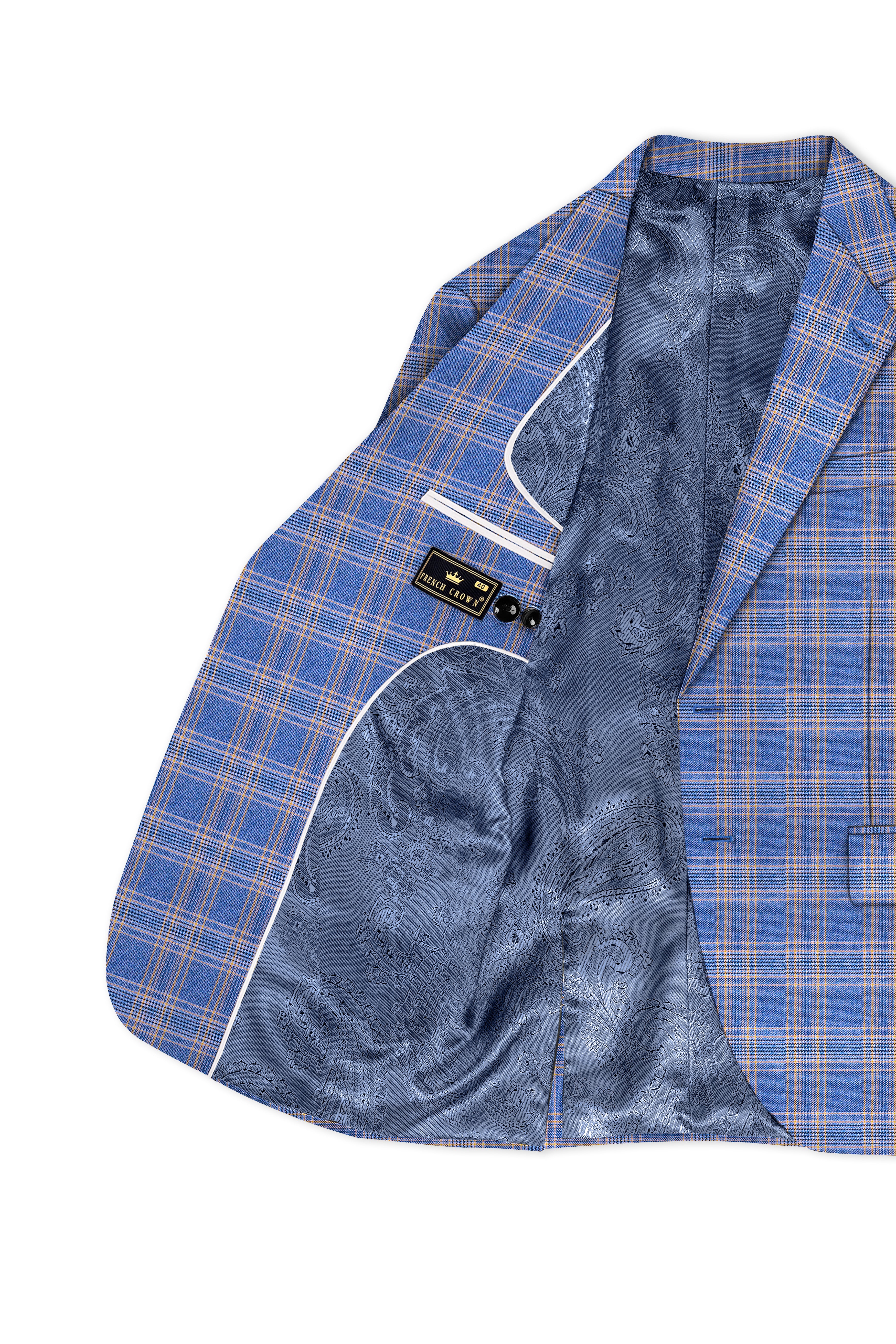 Waikawa Blue Plaid Single Breasted Wool Rich Suit