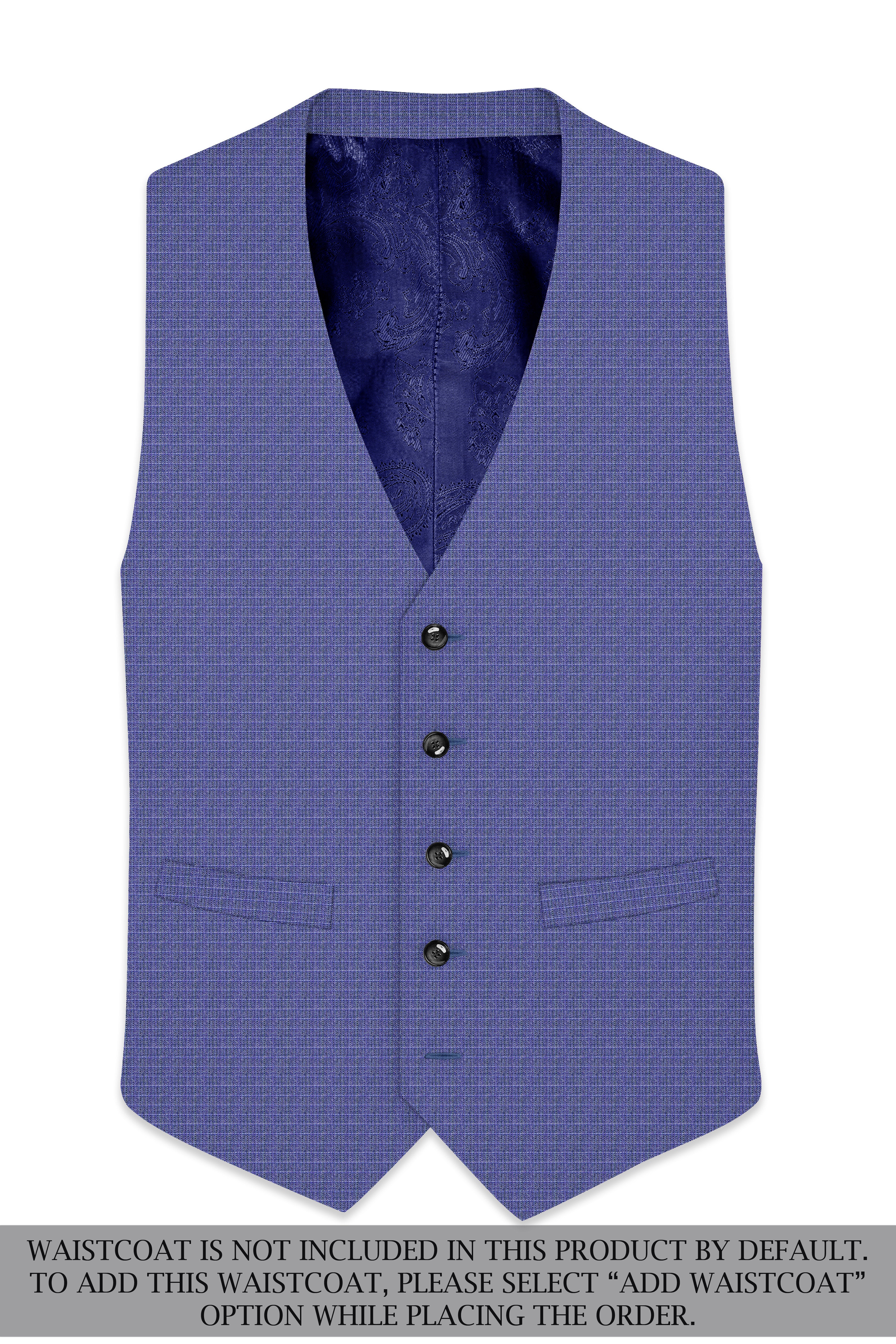 Twilight Blue Checkered Double Breasted Wool Rich Suit
