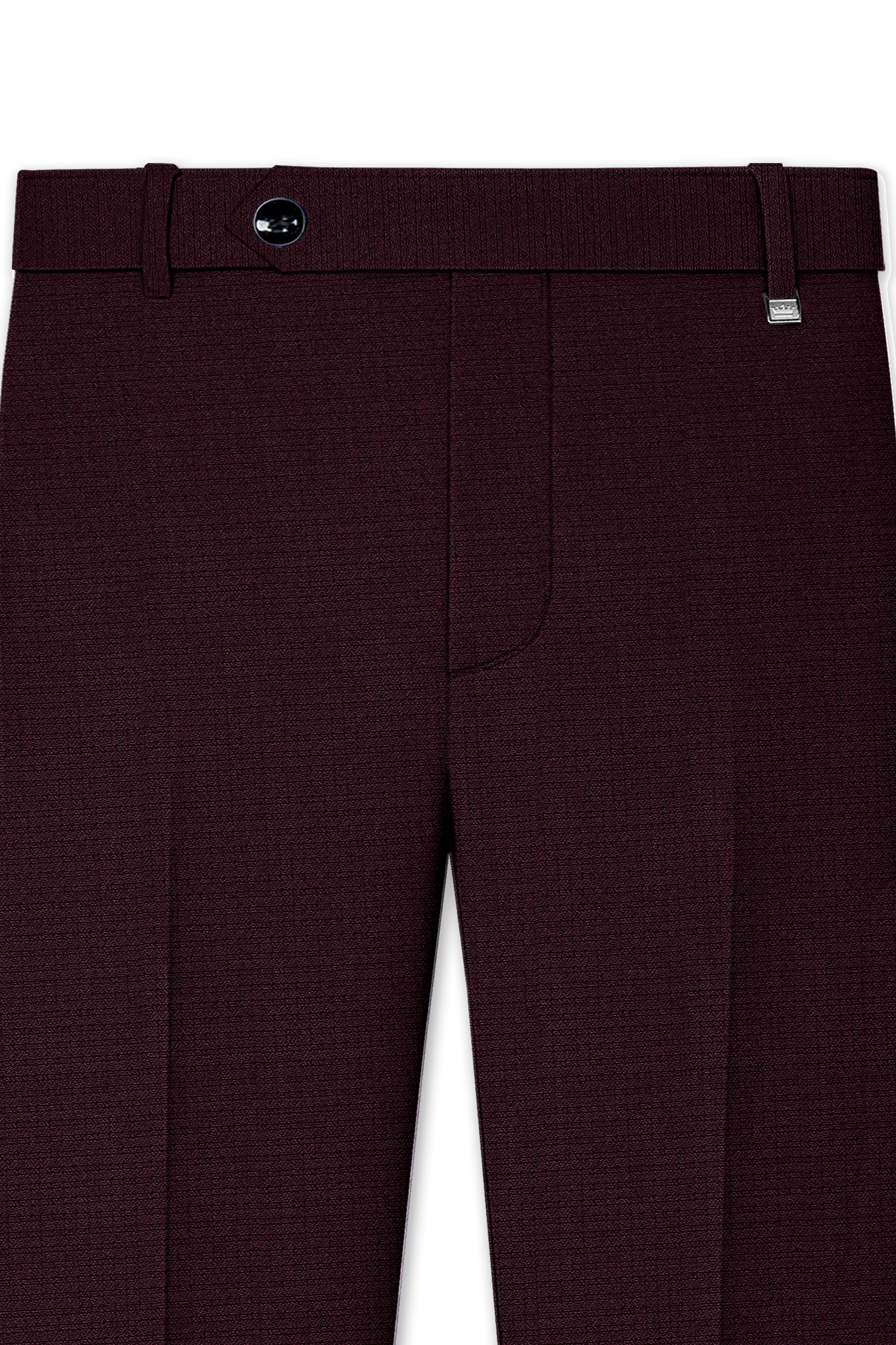 Eclipse Maroon Wool Rich Cross Placket Bandhgala Suit