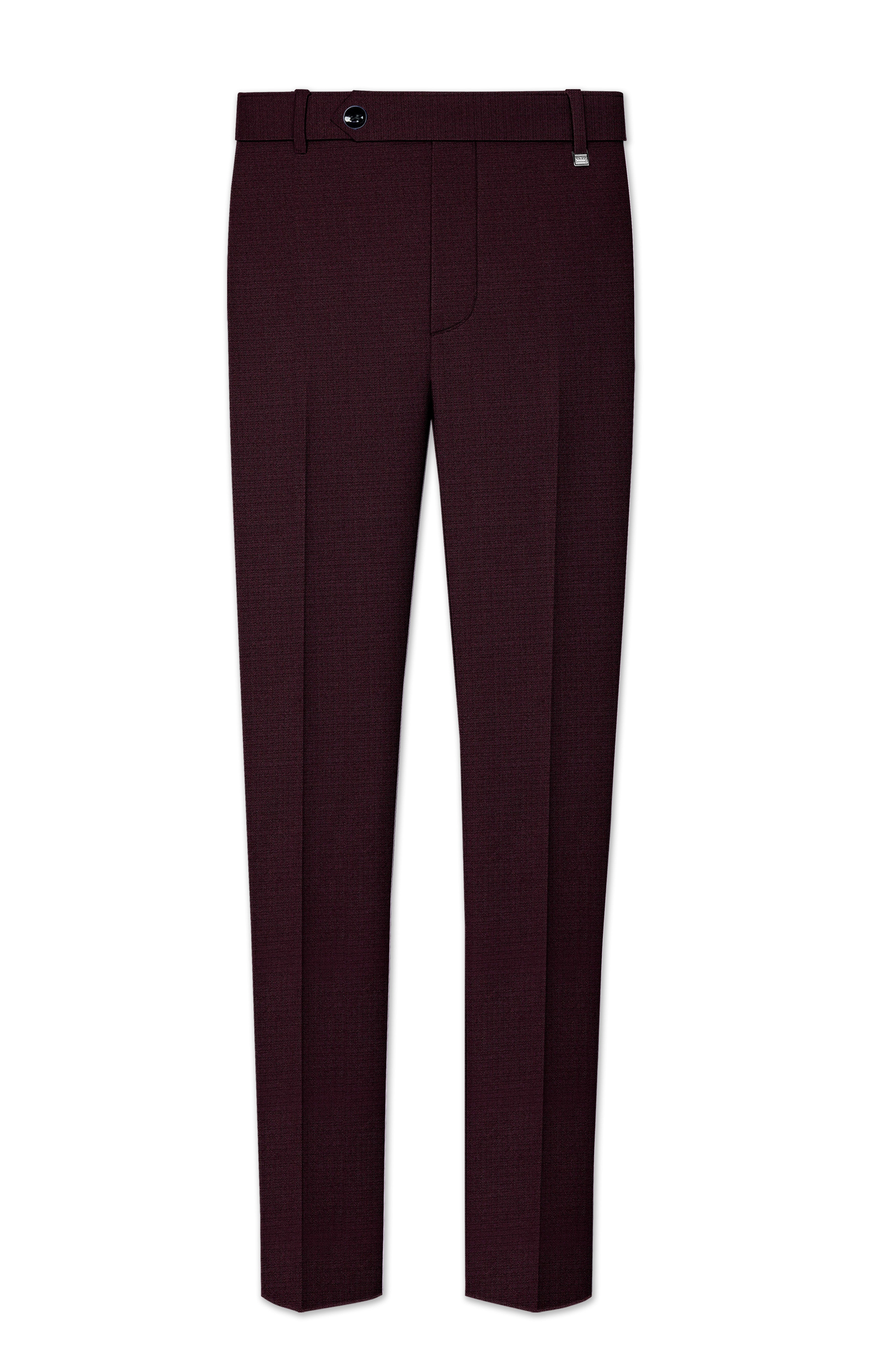 Eclipse Maroon Wool Rich Cross Placket Bandhgala Suit