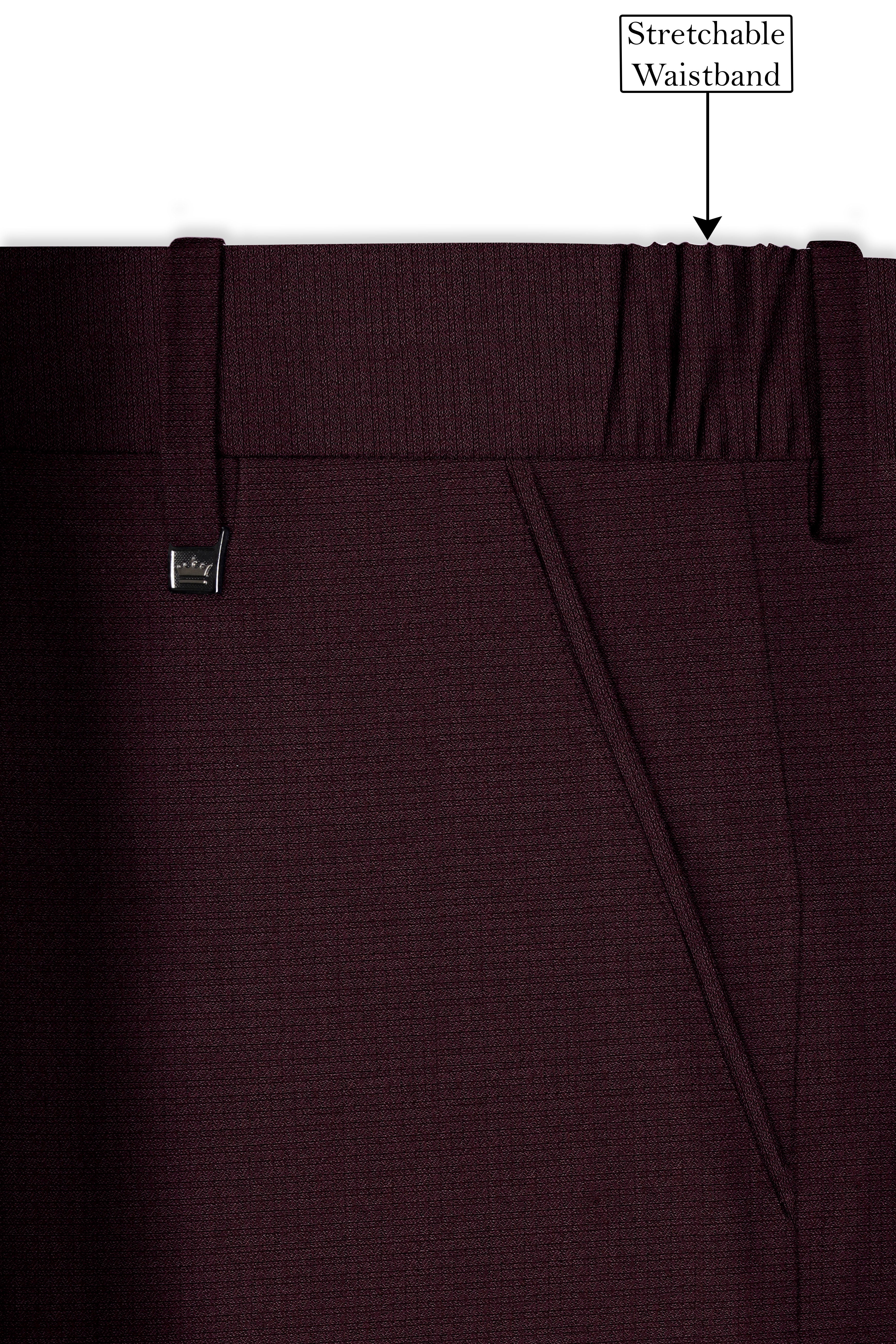 Eclipse Maroon Wool Rich Cross Placket Bandhgala Suit