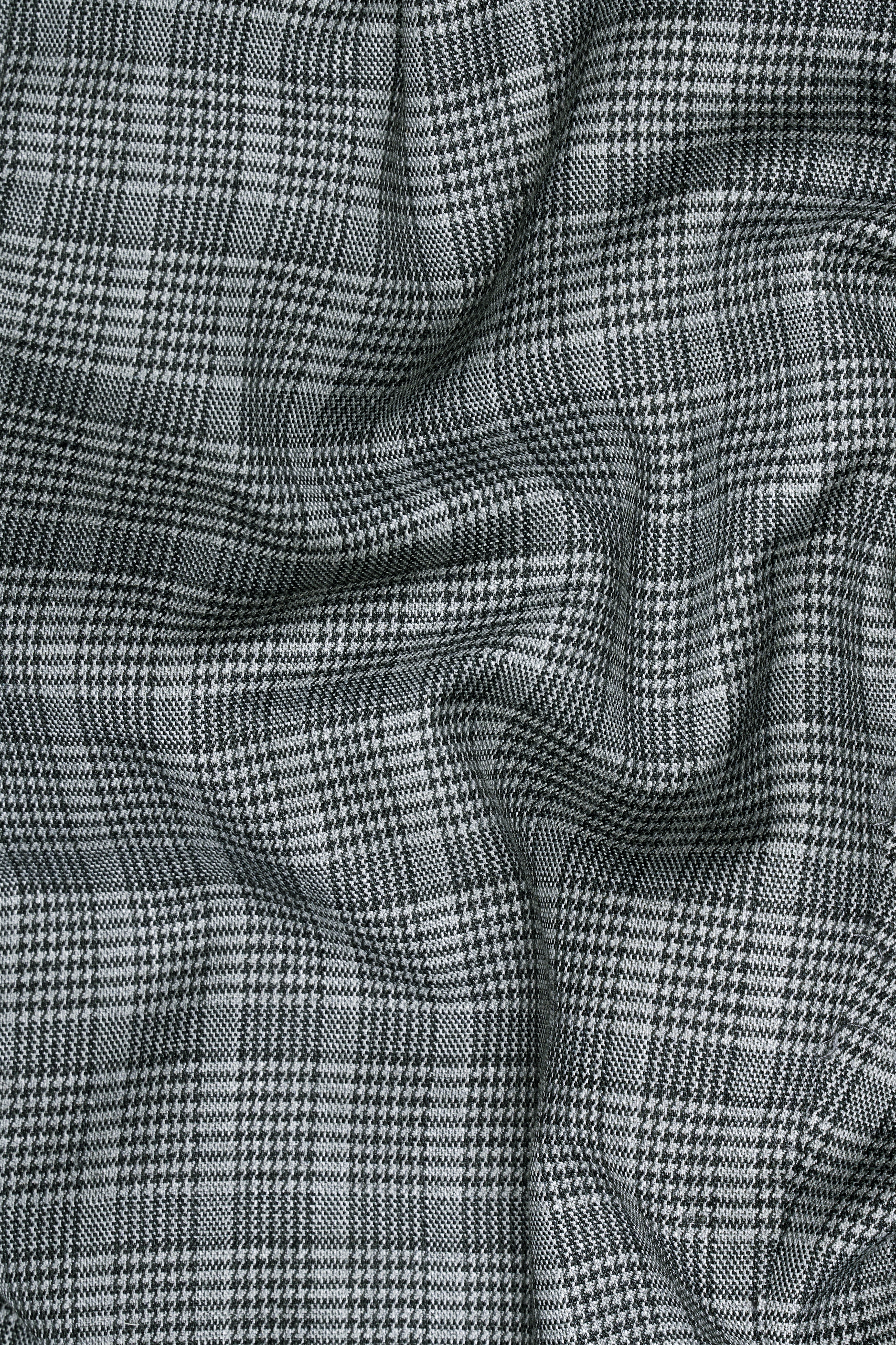 Oslo Gray Checkered Wool Rich Bandhgala Designer Stretchable traveler Suit ST2801-D38-36, ST2801-D38-38, ST2801-D38-40, ST2801-D38-42, ST2801-D38-44, ST2801-D38-46, ST2801-D38-48, ST2801-D38-50, ST2801-D38-52, ST2801-D38-54, ST2801-D38-56, ST2801-D38-58, ST2801-D38-60