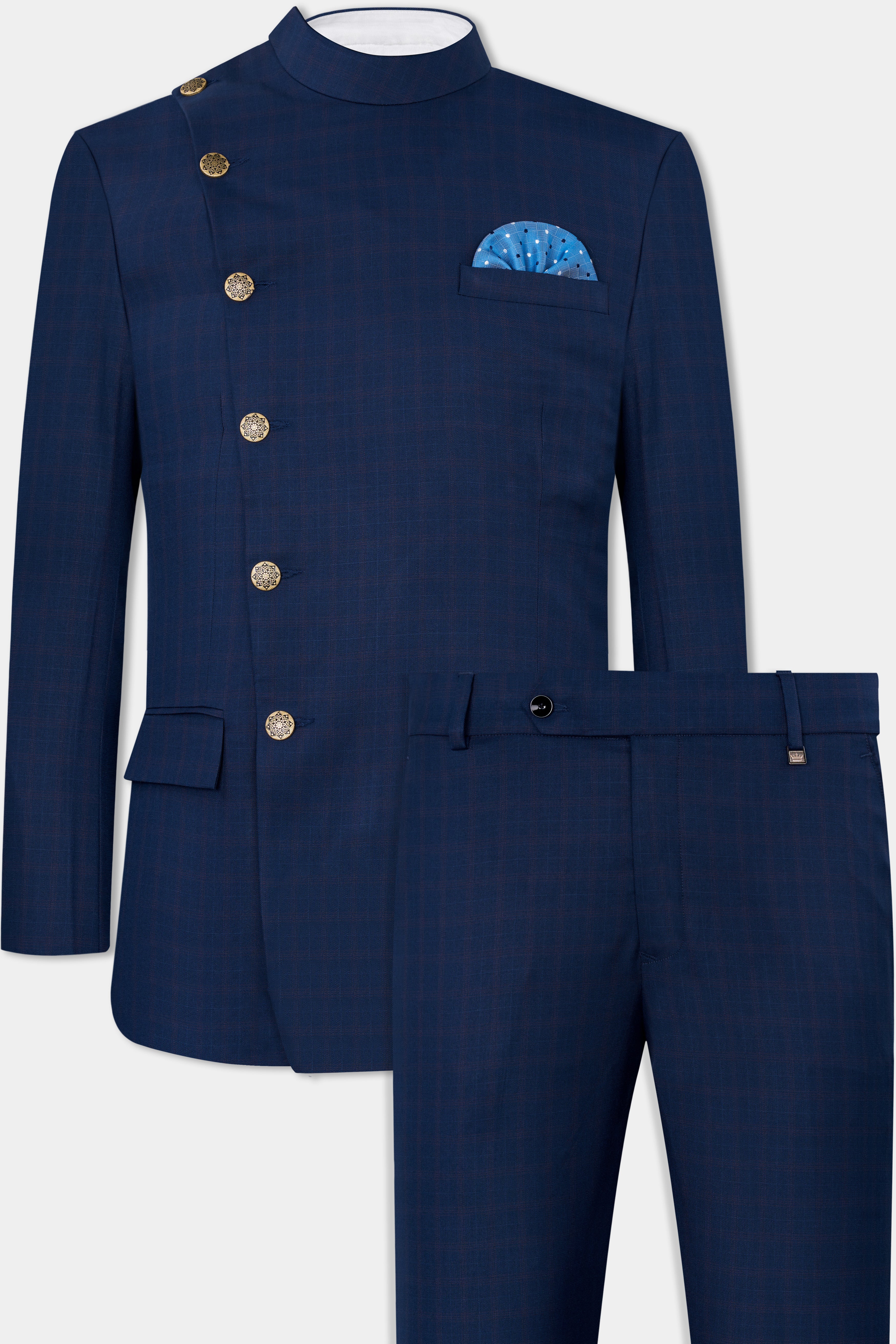 Nile Blue Wool Rich Cross Buttoned Bandhgala Suit ST2806-CBG2-36, ST2806-CBG2-38, ST2806-CBG2-40, ST2806-CBG2-42, ST2806-CBG2-44, ST2806-CBG2-46, ST2806-CBG2-48, ST2806-CBG2-50, ST2806-CBG2-52, ST2806-CBG2-54, ST2806-CBG2-56, ST2806-CBG2-58, ST2806-CBG2-60