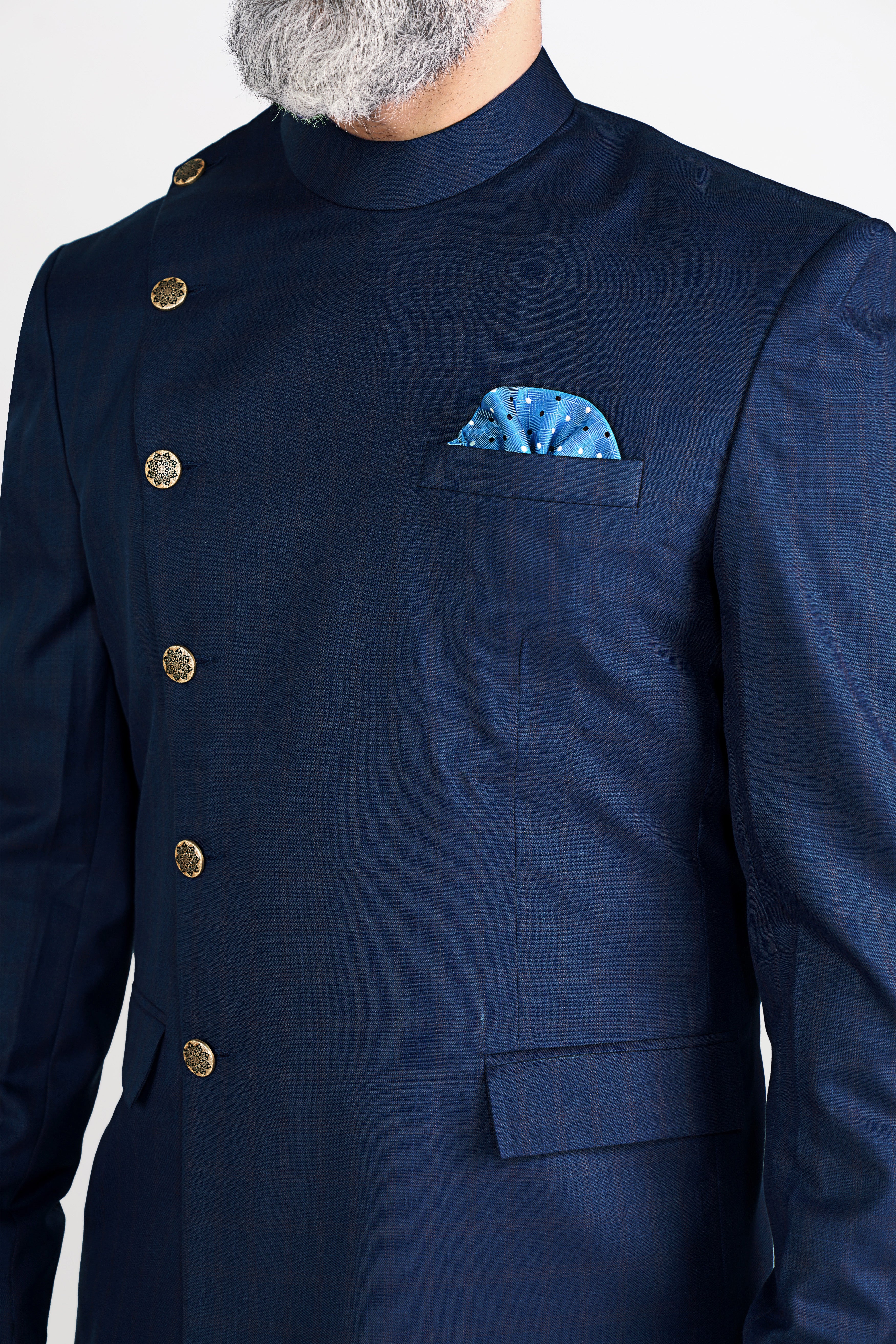 Nile Blue Wool Rich Cross Buttoned Bandhgala Suit ST2806-CBG2-36, ST2806-CBG2-38, ST2806-CBG2-40, ST2806-CBG2-42, ST2806-CBG2-44, ST2806-CBG2-46, ST2806-CBG2-48, ST2806-CBG2-50, ST2806-CBG2-52, ST2806-CBG2-54, ST2806-CBG2-56, ST2806-CBG2-58, ST2806-CBG2-60