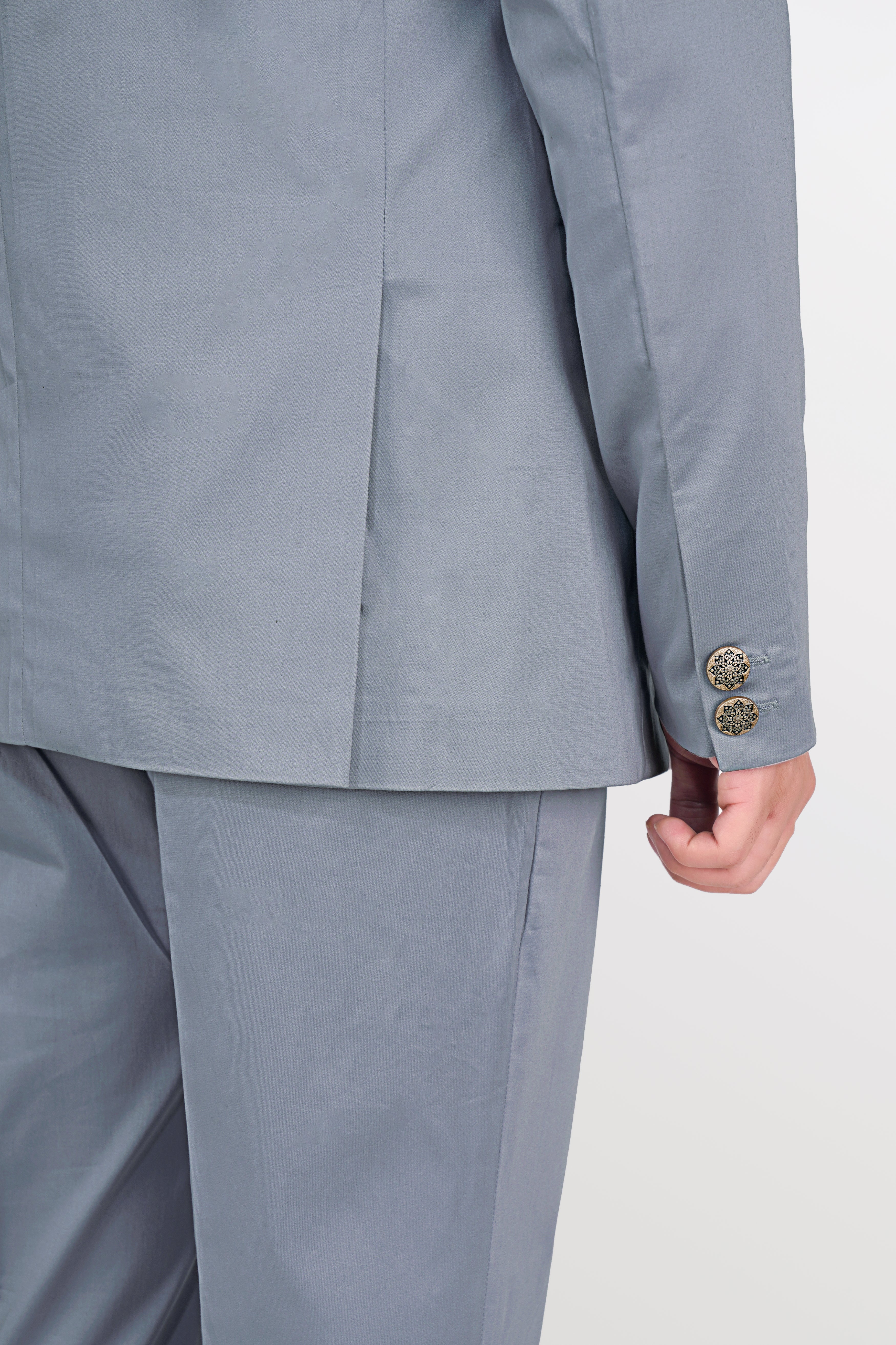 Nobel Gray Premium Cotton Bandhgala Stretchable traveler Suit ST2812-BG-36, ST2812-BG-38, ST2812-BG-40, ST2812-BG-42, ST2812-BG-44, ST2812-BG-46, ST2812-BG-48, ST2812-BG-50, ST2812-BG-52, ST2812-BG-54, ST2812-BG-56, ST2812-BG-58, ST2812-BG-60