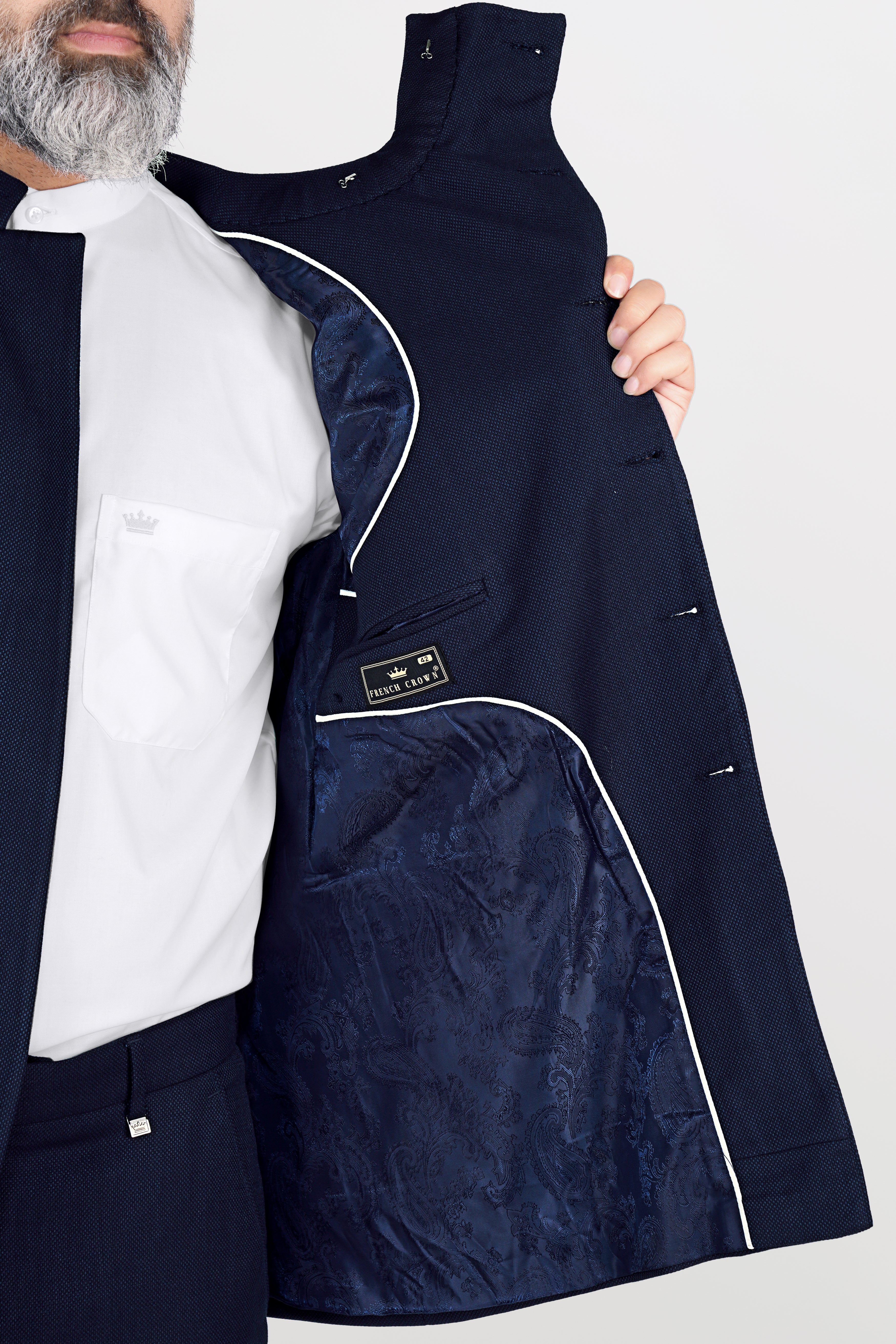 Berkeley Blue Wool Rich Cross Buttoned Bandhgala Suit ST2820-CBG2-36, ST2820-CBG2-38, ST2820-CBG2-40, ST2820-CBG2-42, ST2820-CBG2-44, ST2820-CBG2-46, ST2820-CBG2-48, ST2820-CBG2-50, ST2820-CBG2-52, ST2820-CBG2-54, ST2820-CBG2-56, ST2820-CBG2-58, ST2820-CBG2-60