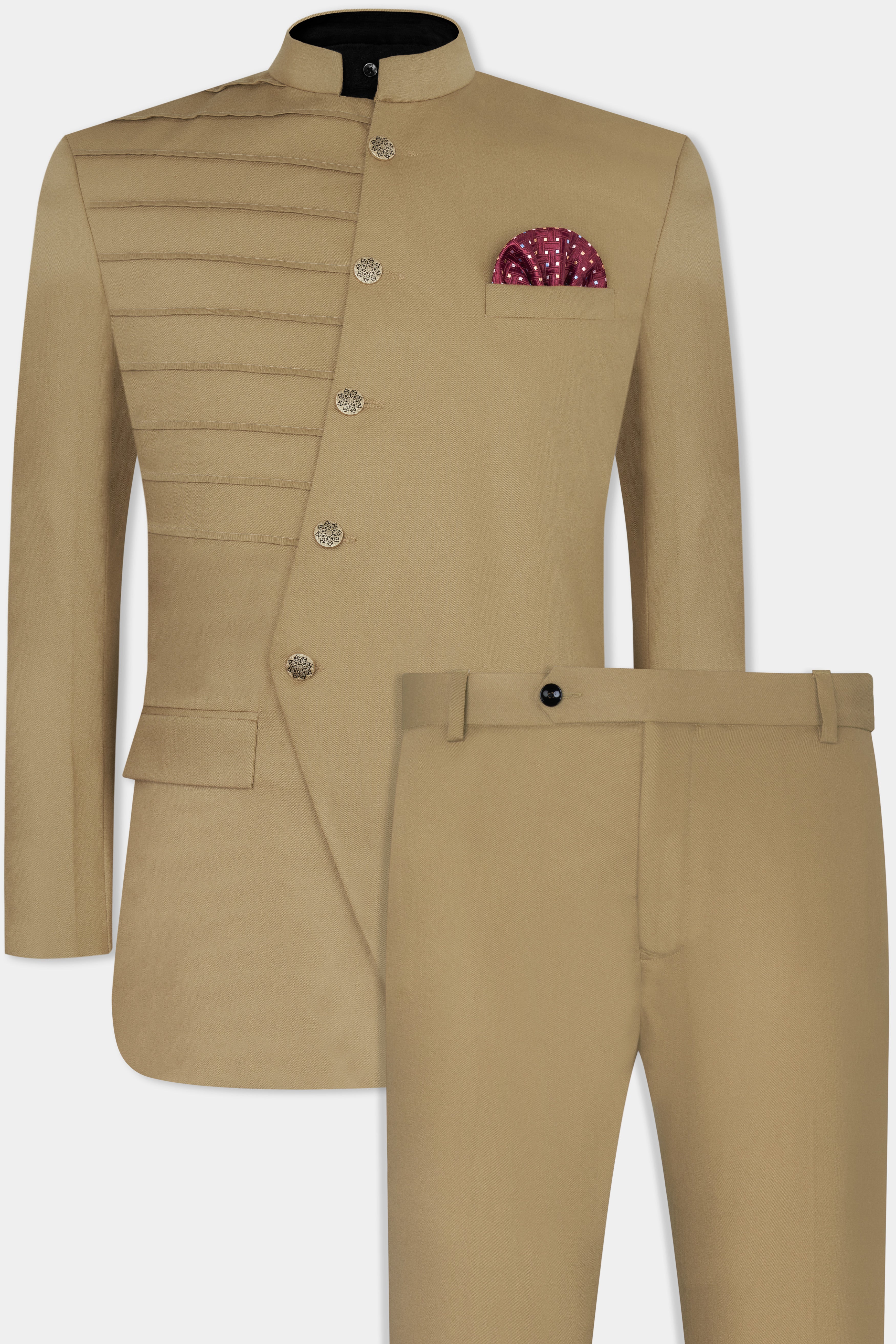 Sandrift Brown Wool Rich Bandhgala Designer Suit ST2858-BG-D356-36, ST2858-BG-D356-38, ST2858-BG-D356-40, ST2858-BG-D356-42, ST2858-BG-D356-44, ST2858-BG-D356-46, ST2858-BG-D356-48, ST2858-BG-D356-50, ST2858-BG-D356-52, ST2858-BG-D356-54, ST2858-BG-D356-56, ST2858-BG-D356-58, ST2858-BG-D356-60