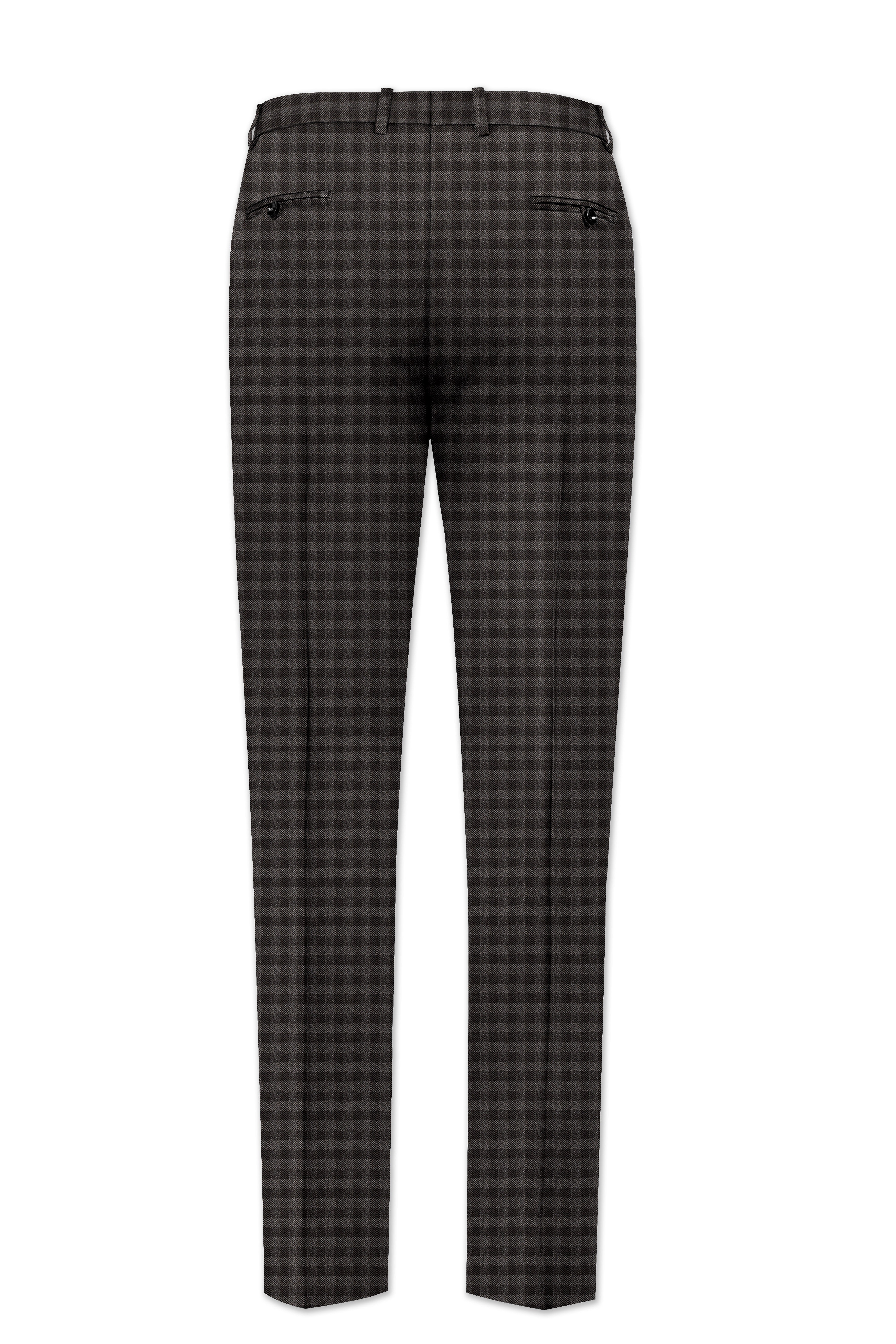 Jade Black and Storm Brown Checkered Wool Rich Double Breasted Suit