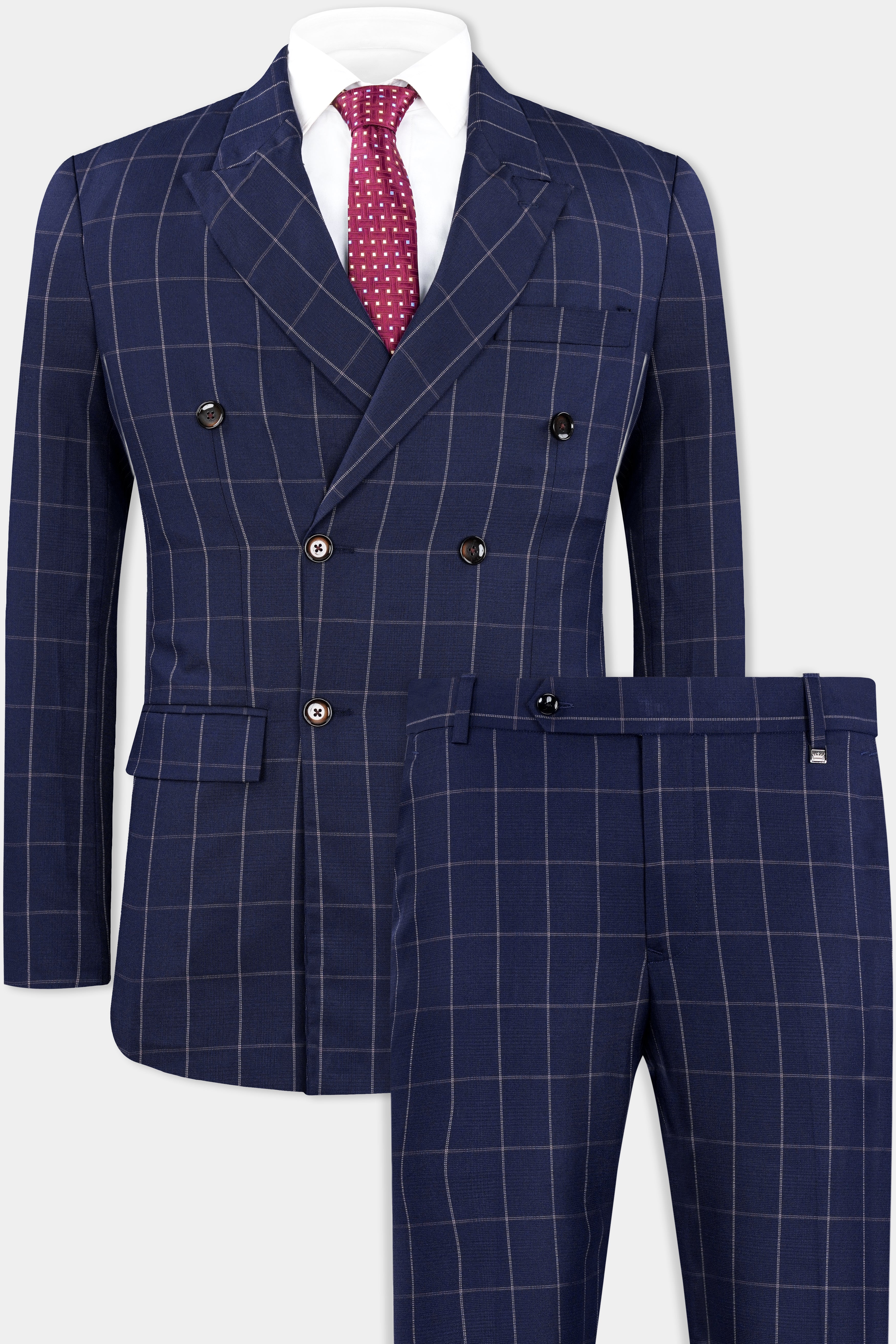 Admiral Blue Windowpane Wool Rich Double Breasted Suit ST2904-DB-36, ST2904-DB-38, ST2904-DB-40, ST2904-DB-42, ST2904-DB-44, ST2904-DB-46, ST2904-DB-48, ST2904-DB-50, ST2904-DB-52, ST2904-DB-54, ST2904-DB-56, ST2904-DB-58, ST2904-DB-60