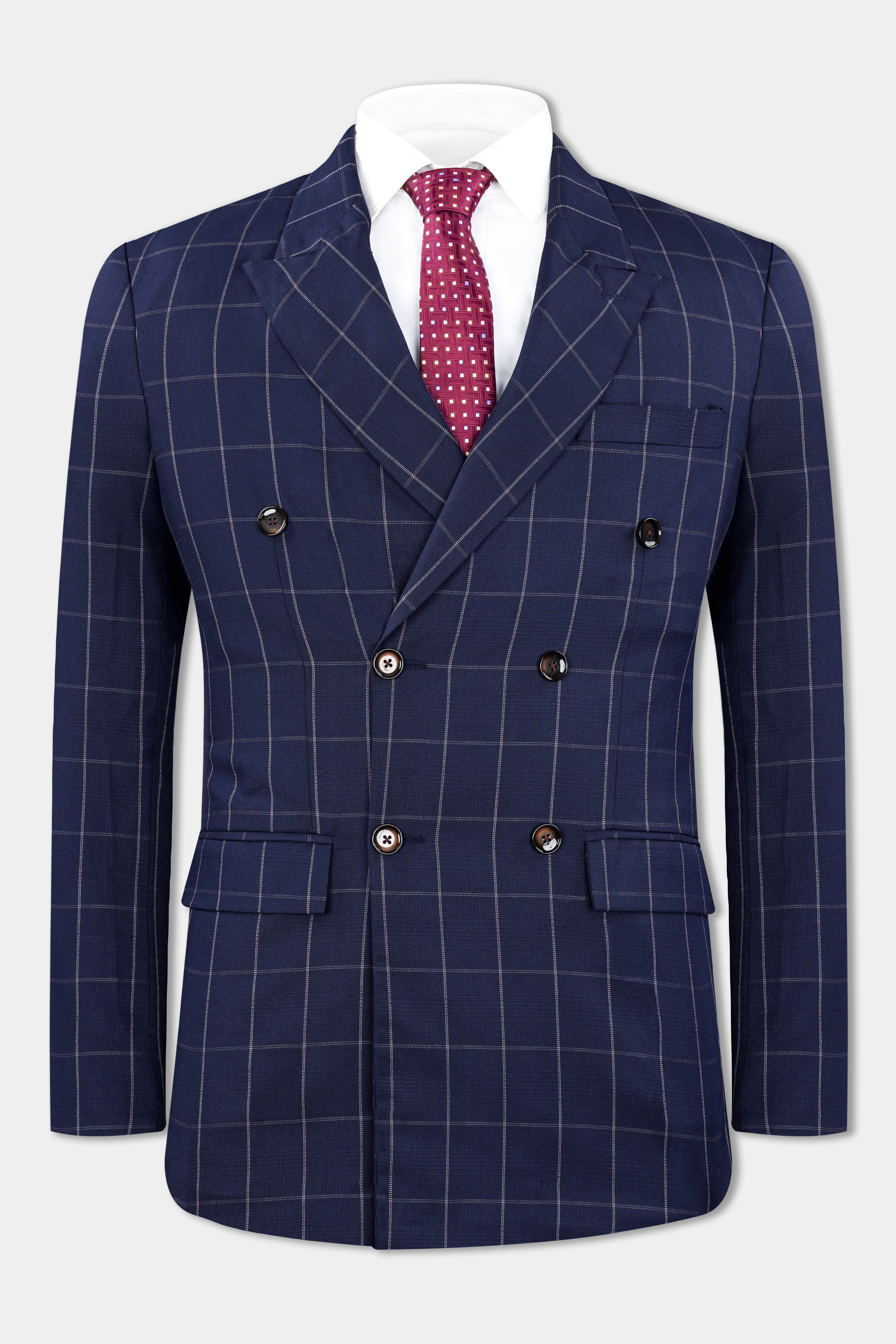 Admiral Blue Windowpane Wool Rich Double Breasted Suit ST2904-DB-36, ST2904-DB-38, ST2904-DB-40, ST2904-DB-42, ST2904-DB-44, ST2904-DB-46, ST2904-DB-48, ST2904-DB-50, ST2904-DB-52, ST2904-DB-54, ST2904-DB-56, ST2904-DB-58, ST2904-DB-60