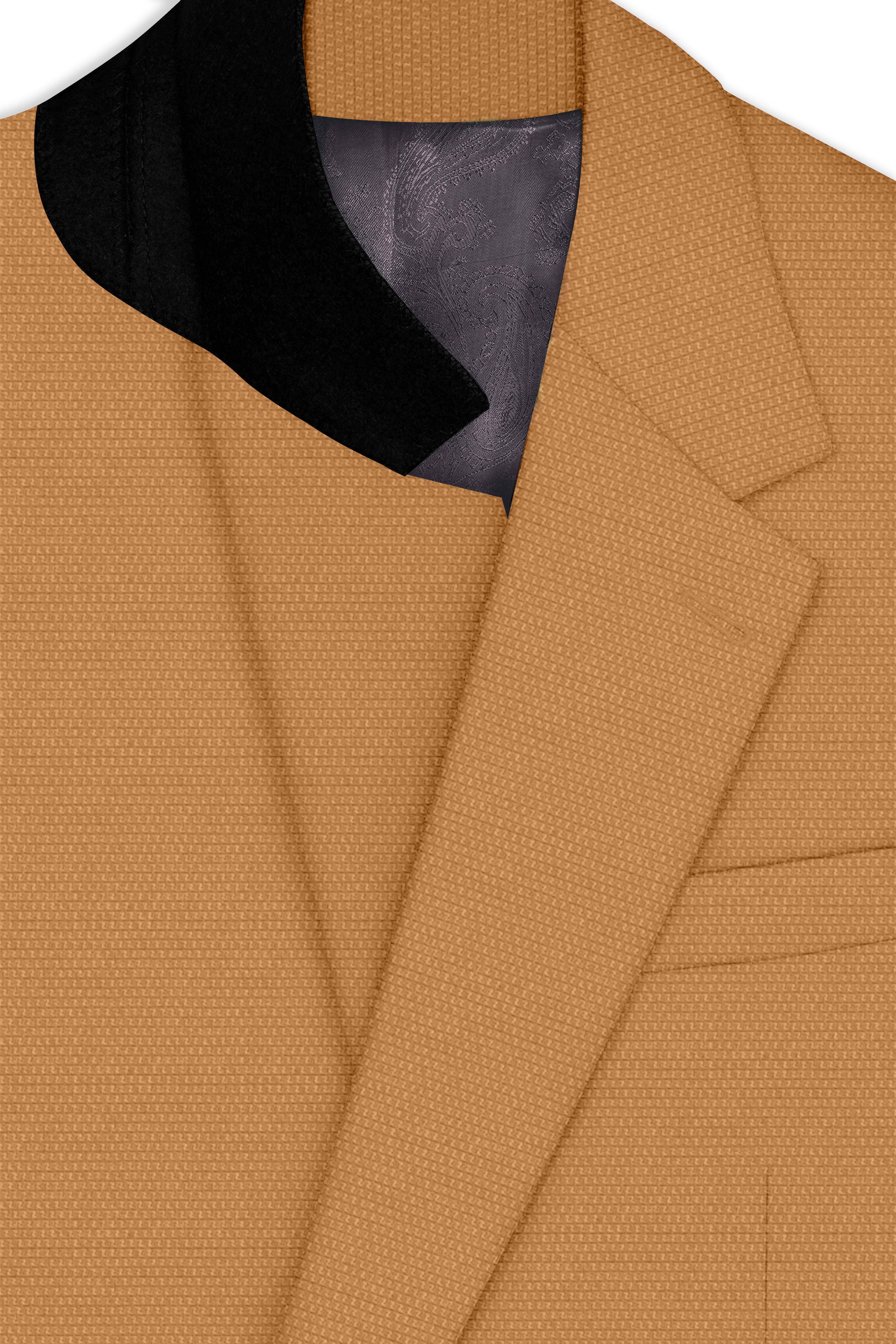 Twine Brown Dobby Textured Single Breasted Suit