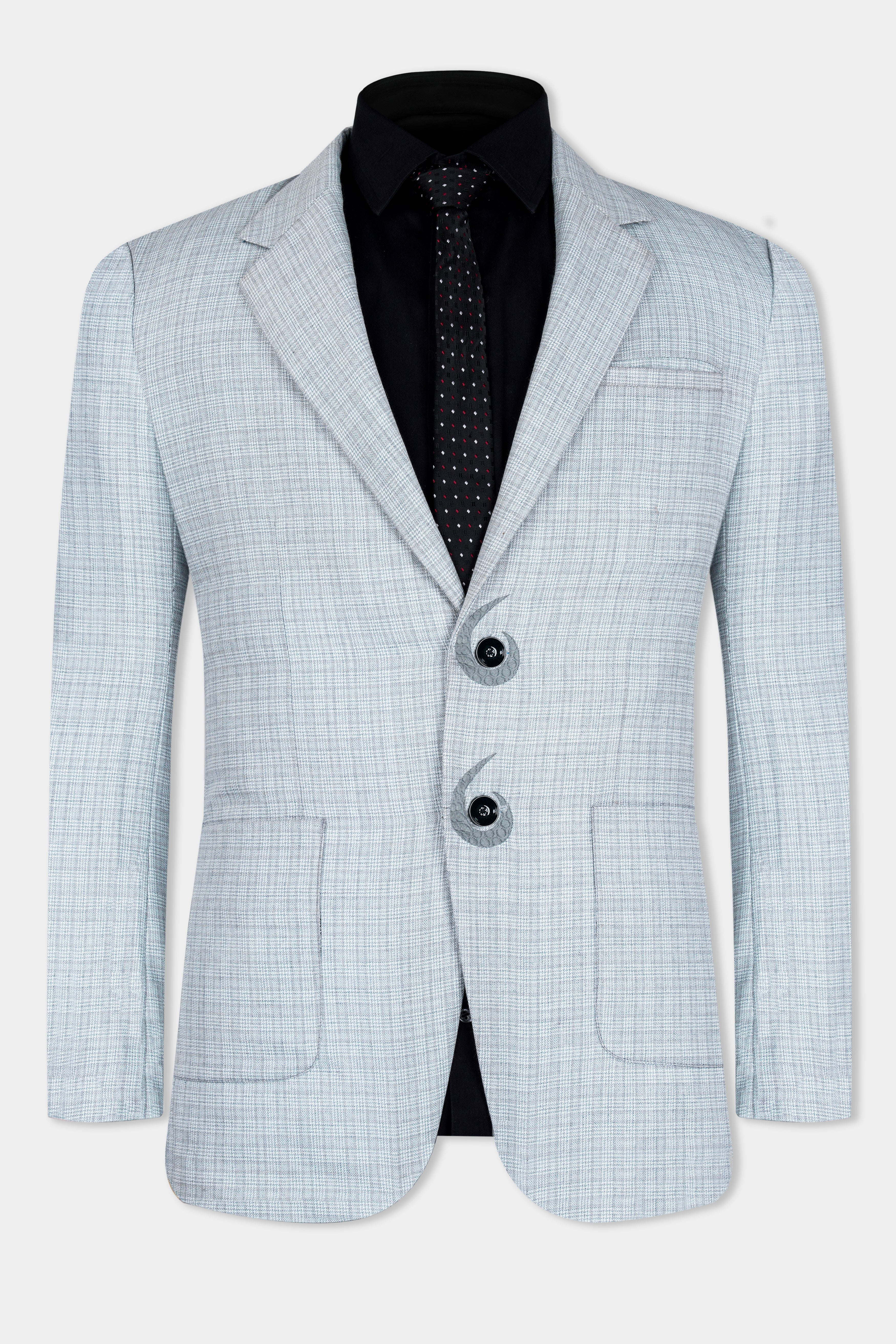 Tiara Gray Checkered with Embroidered Wool Rich Designer Suit ST2929-SB-PP-D58-36, ST2929-SB-PP-D58-38, ST2929-SB-PP-D58-40, ST2929-SB-PP-D58-42, ST2929-SB-PP-D58-44, ST2929-SB-PP-D58-46, ST2929-SB-PP-D58-48, ST2929-SB-PP-D58-50, ST2929-SB-PP-D58-52, ST2929-SB-PP-D58-54, ST2929-SB-PP-D58-56, ST2929-SB-PP-D58-58, ST2929-SB-PP-D58-60