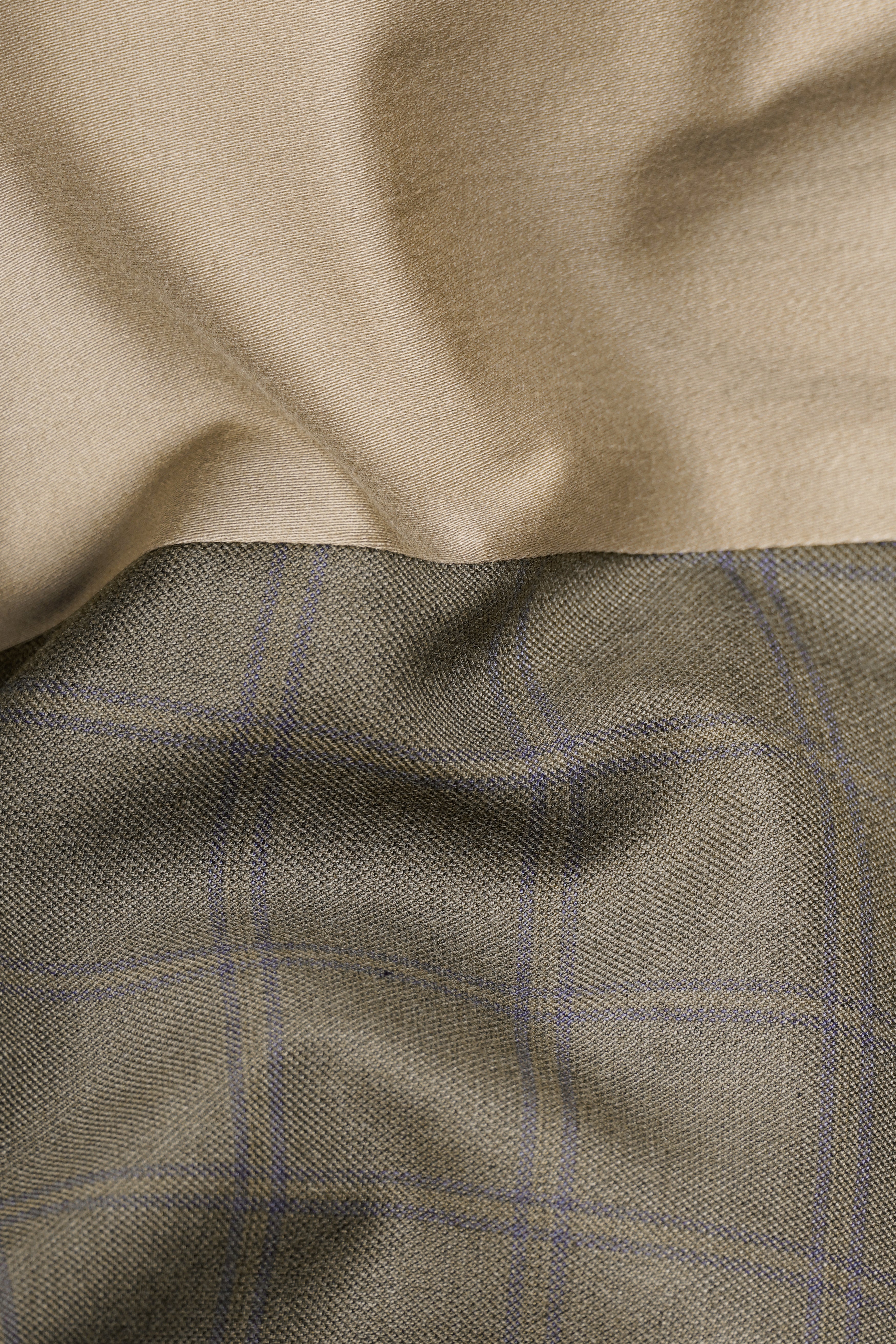 Makara Brown Checkered and Tortilla Brown Wool Rich Designer Suit