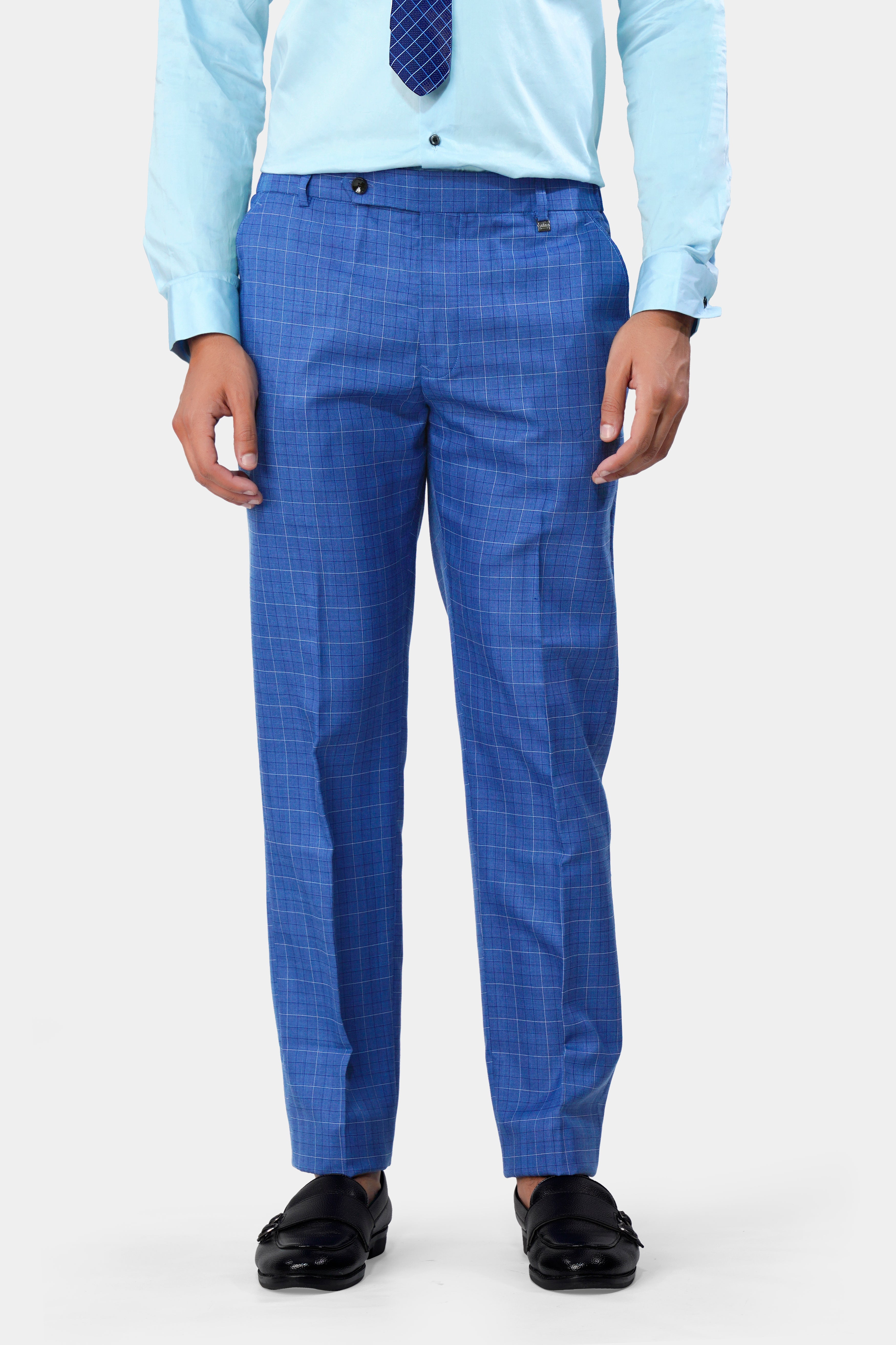 Cobalt Blue Checkered Wool Rich Double Breasted Suit ST2947-DB-36, ST2947-DB-38, ST2947-DB-40, ST2947-DB-42, ST2947-DB-44, ST2947-DB-46, ST2947-DB-48, ST2947-DB-50, ST2947-DB-52, ST2947-DB-54, ST2947-DB-56, ST2947-DB-58, ST2947-DB-60