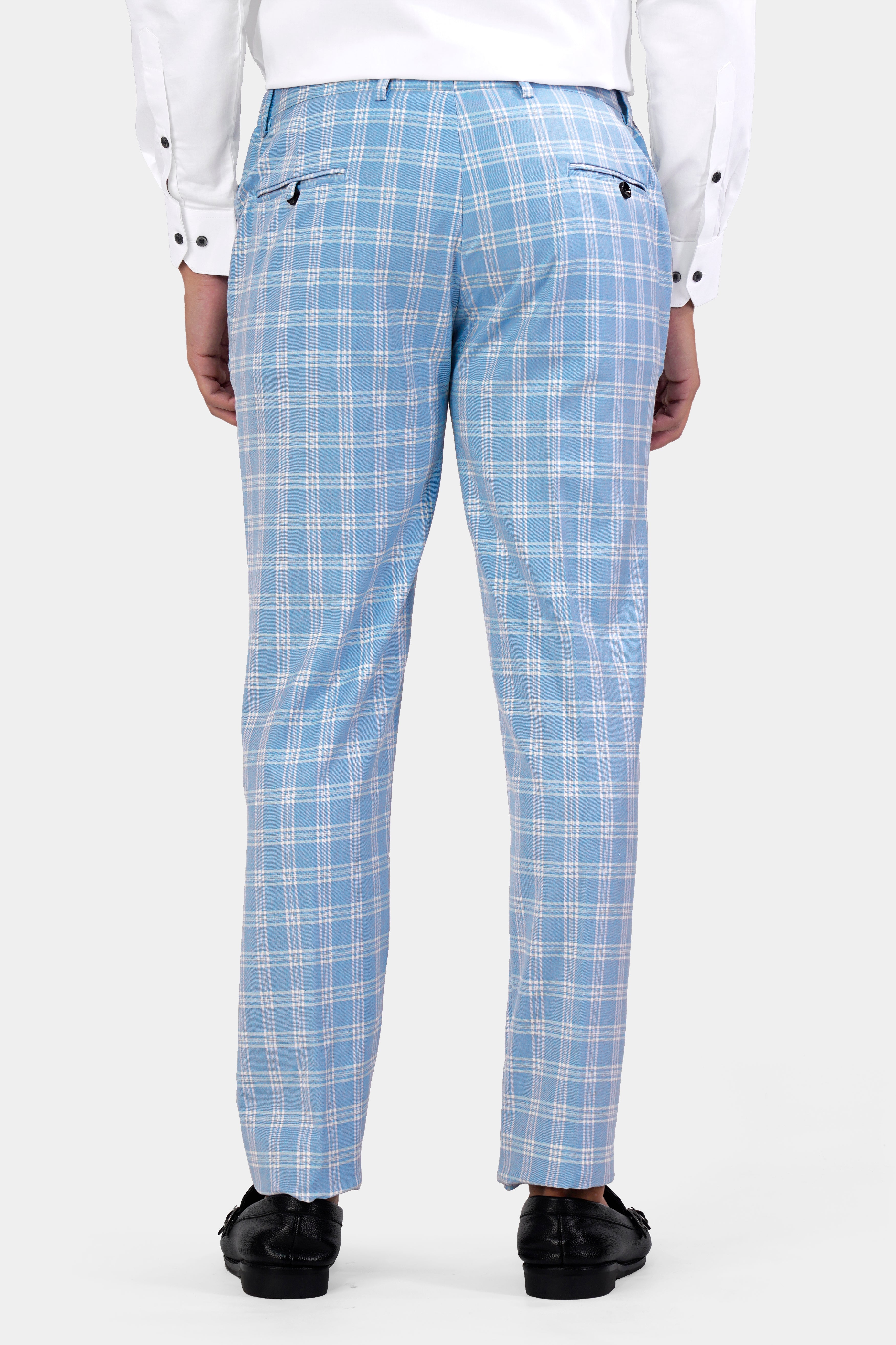 Casper Blue and Brandy Brown Plaid Wool Rich Cross Buttoned Bandhgala Designer Suit ST2959-CBG-D61-36, ST2959-CBG-D61-38, ST2959-CBG-D61-40, ST2959-CBG-D61-42, ST2959-CBG-D61-44, ST2959-CBG-D61-46, ST2959-CBG-D61-48, ST2959-CBG-D61-50, ST2959-CBG-D61-52, ST2959-CBG-D61-54, ST2959-CBG-D61-56, ST2959-CBG-D61-58, ST2959-CBG-D61-60