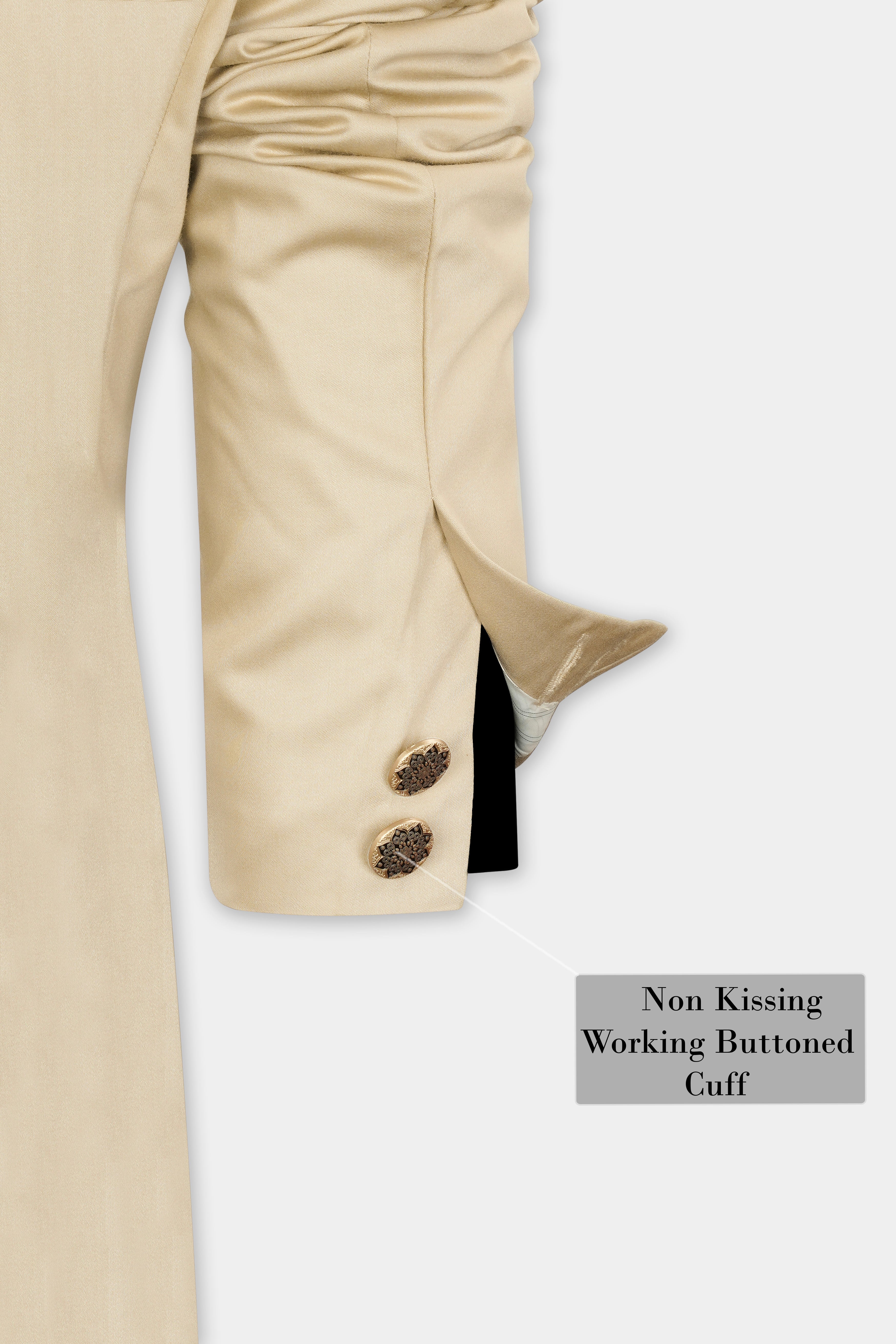 Ivory Cream Wool Rich Bandhgala Designer Suit ST2990-D16-36, ST2990-D16-38, ST2990-D16-40, ST2990-D16-42, ST2990-D16-44, ST2990-D16-46, ST2990-D16-48, ST2990-D16-50, ST2990-D16-52, ST2990-D16-54, ST2990-D16-56, ST2990-D16-58, ST2990-D16-60