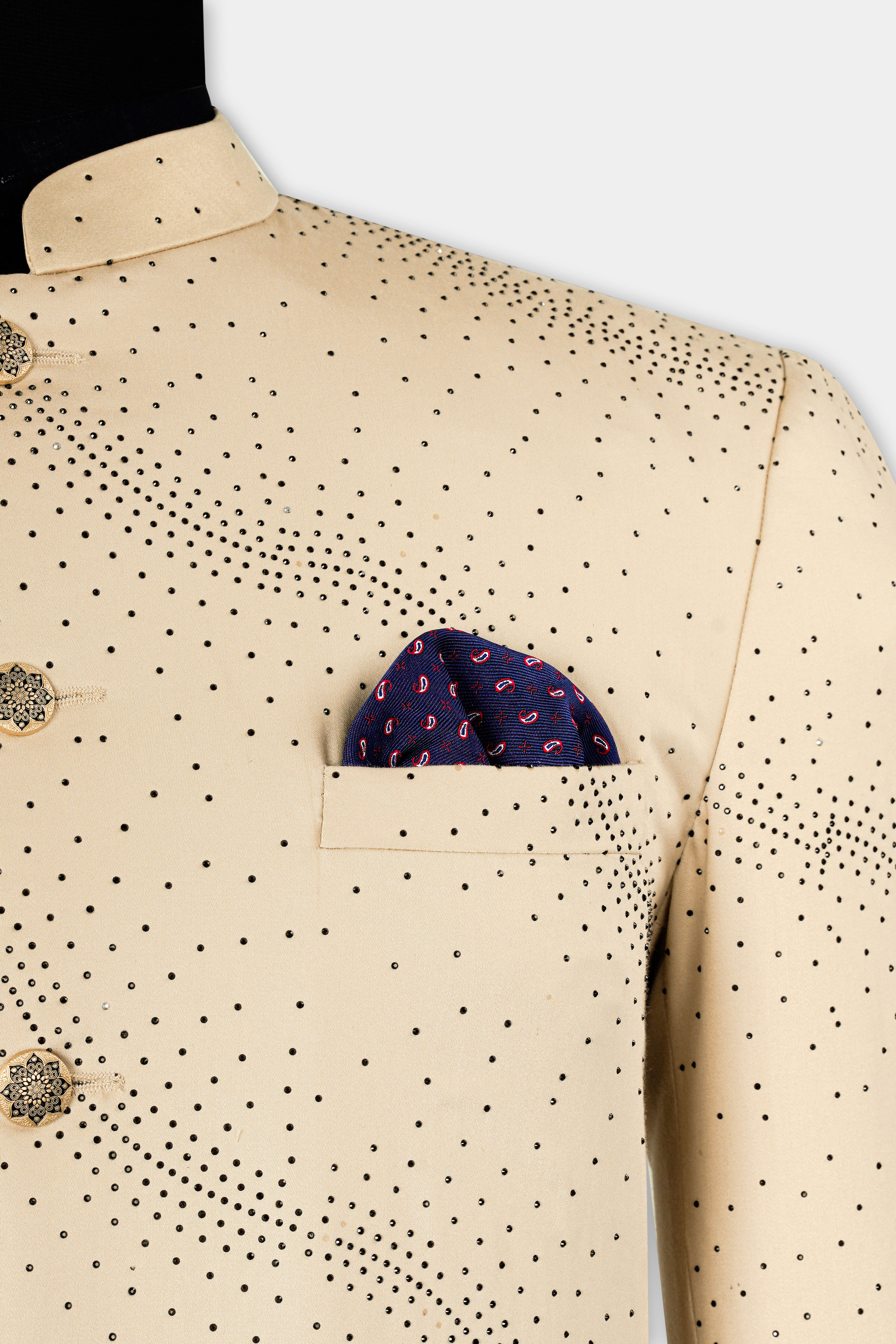 Ivory Cream Stonework Wool Rich Bandhgala Designer Suit ST2992-BG-D515-36, ST2992-BG-D515-38, ST2992-BG-D515-40, ST2992-BG-D515-42, ST2992-BG-D515-44, ST2992-BG-D515-46, ST2992-BG-D515-48, ST2992-BG-D515-50, ST2992-BG-D515-52, ST2992-BG-D515-54, ST2992-BG-D515-56, ST2992-BG-D515-58, ST2992-BG-D515-60