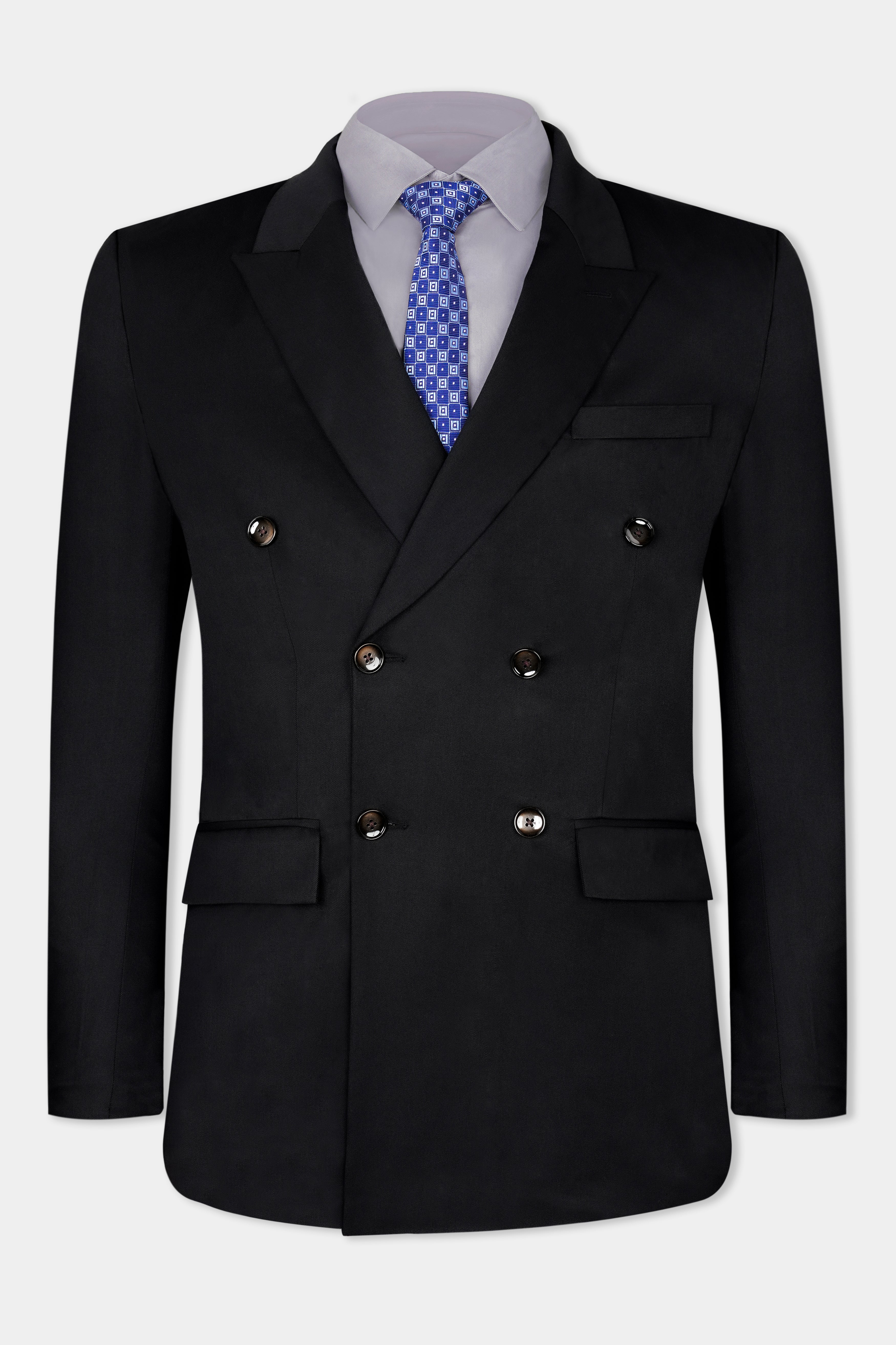 Jade Black Wool Rich Double Breasted Suit ST3000-DB-36, ST3000-DB-38, ST3000-DB-40, ST3000-DB-42, ST3000-DB-44, ST3000-DB-46, ST3000-DB-48, ST3000-DB-50, ST3000-DB-52, ST3000-DB-54, ST3000-DB-56, ST3000-DB-58, ST3000-DB-60