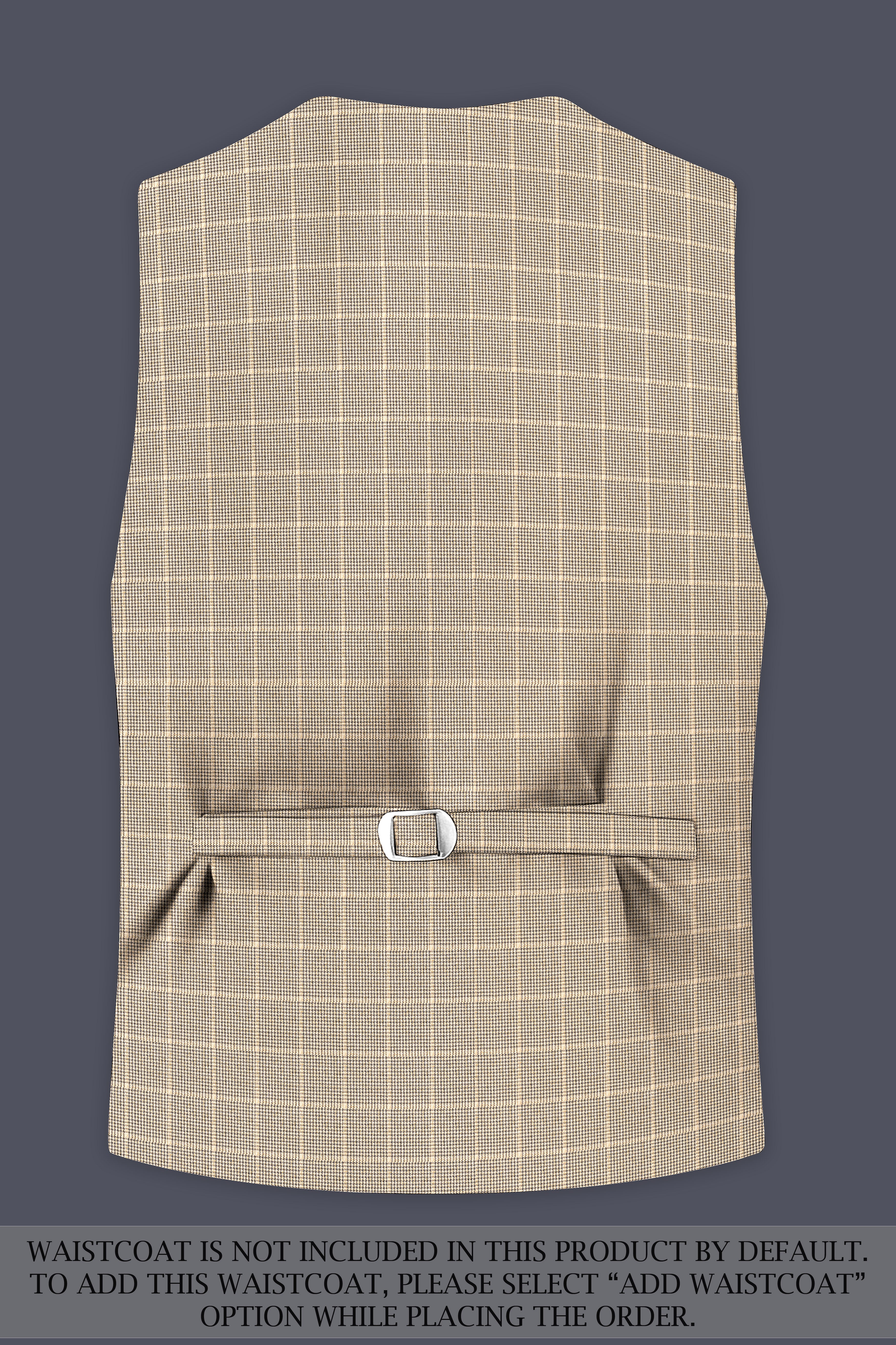 Apricot Brown Subtle Checkered Wool Rich Suit