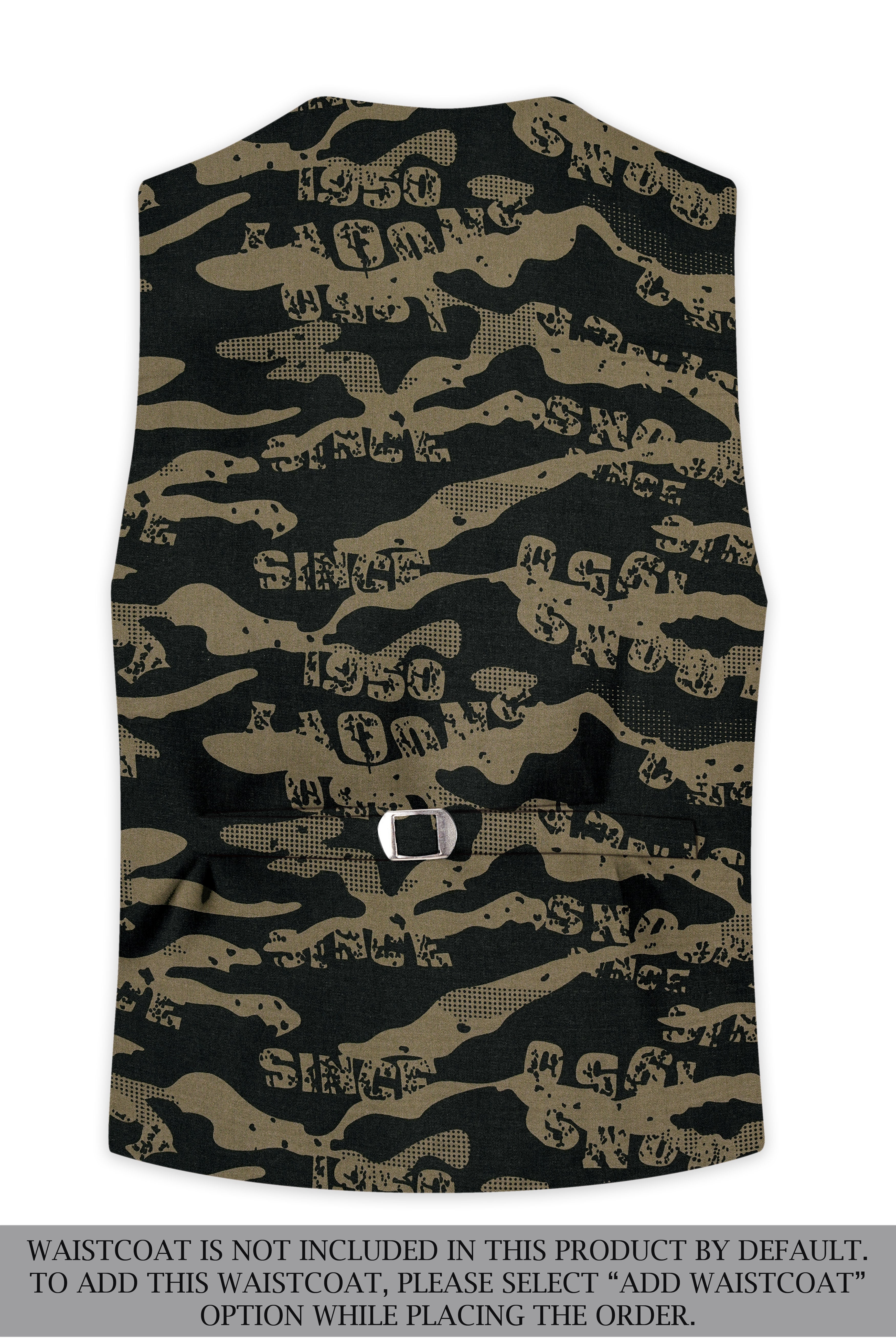 Jade Black and Woodland Green Printed Premium Cotton Single-Breasted Suit