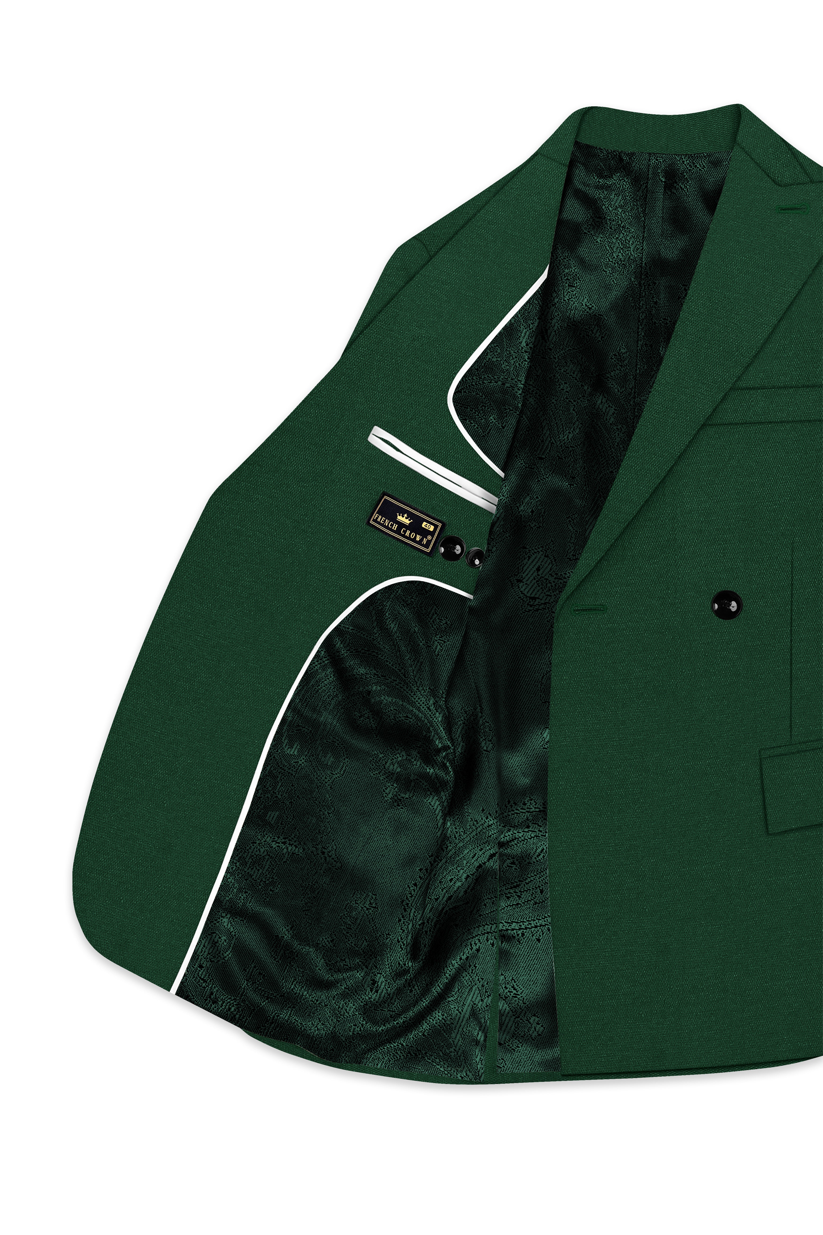 Basil Green Wool Rich Double-Breasted Suit