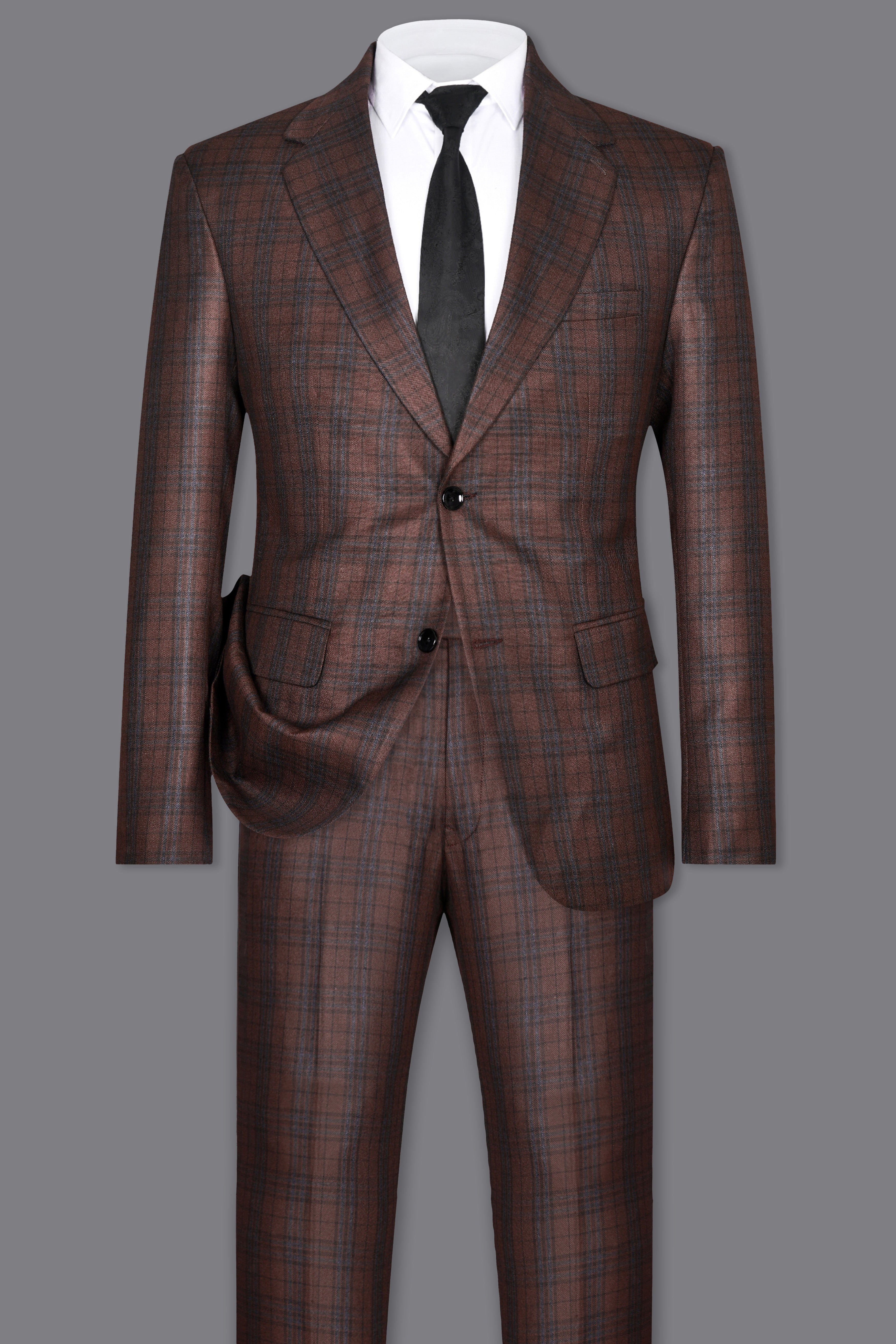 Gingerbread Plaid Wool blend Suit