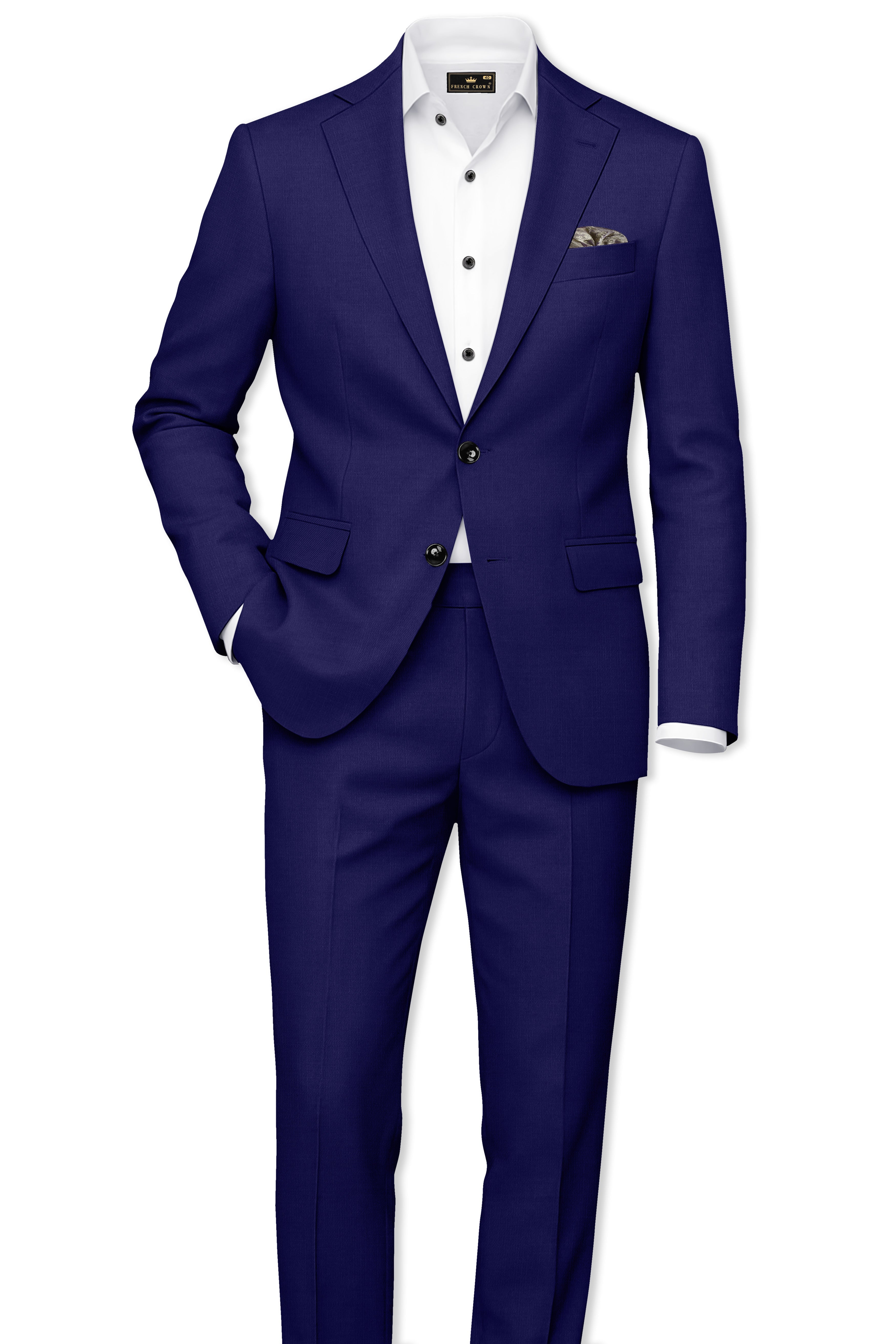 Admiral Blue Wool Rich Single Breasted Suit