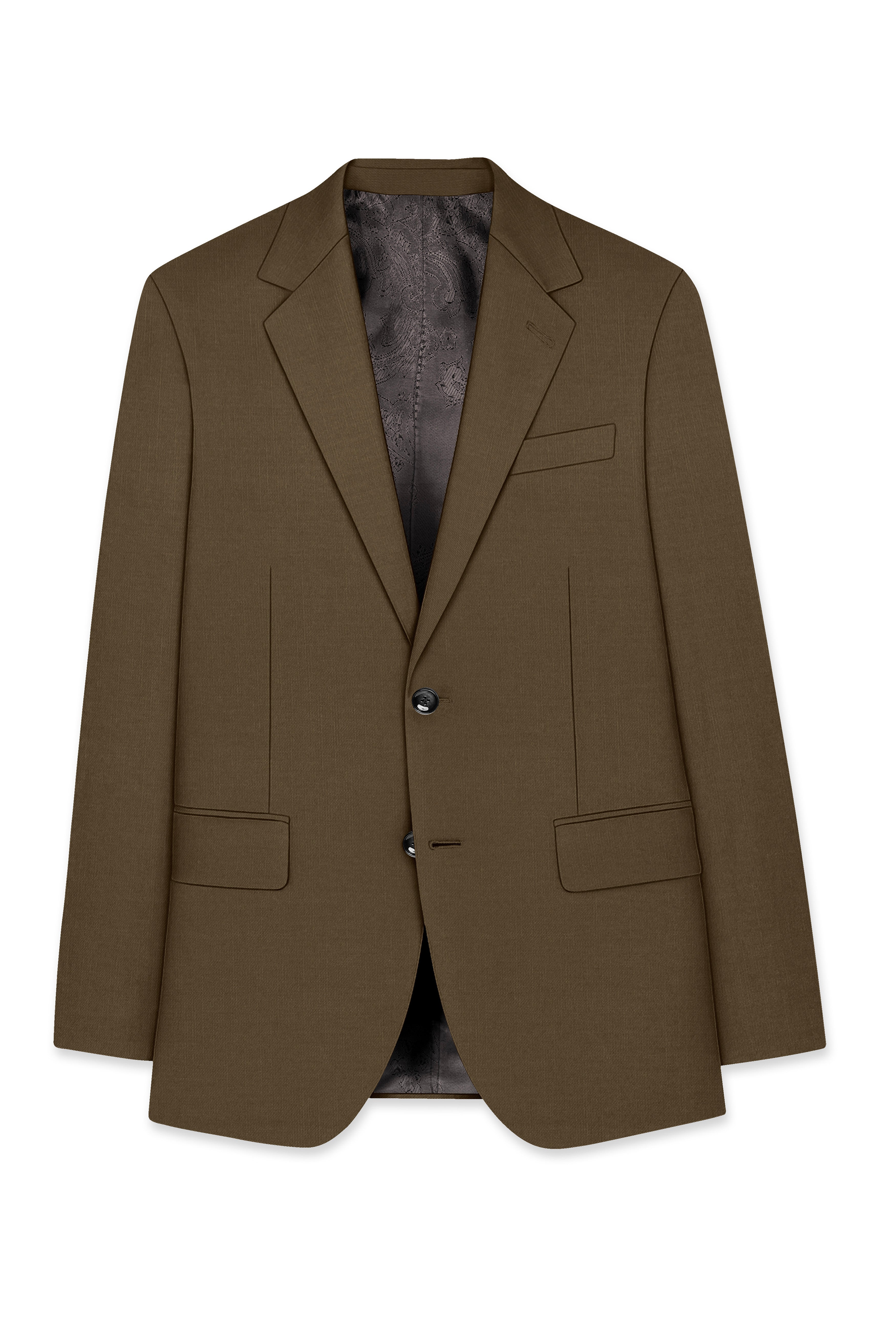 Tortilla Brown Wool Rich Single Breasted Suit