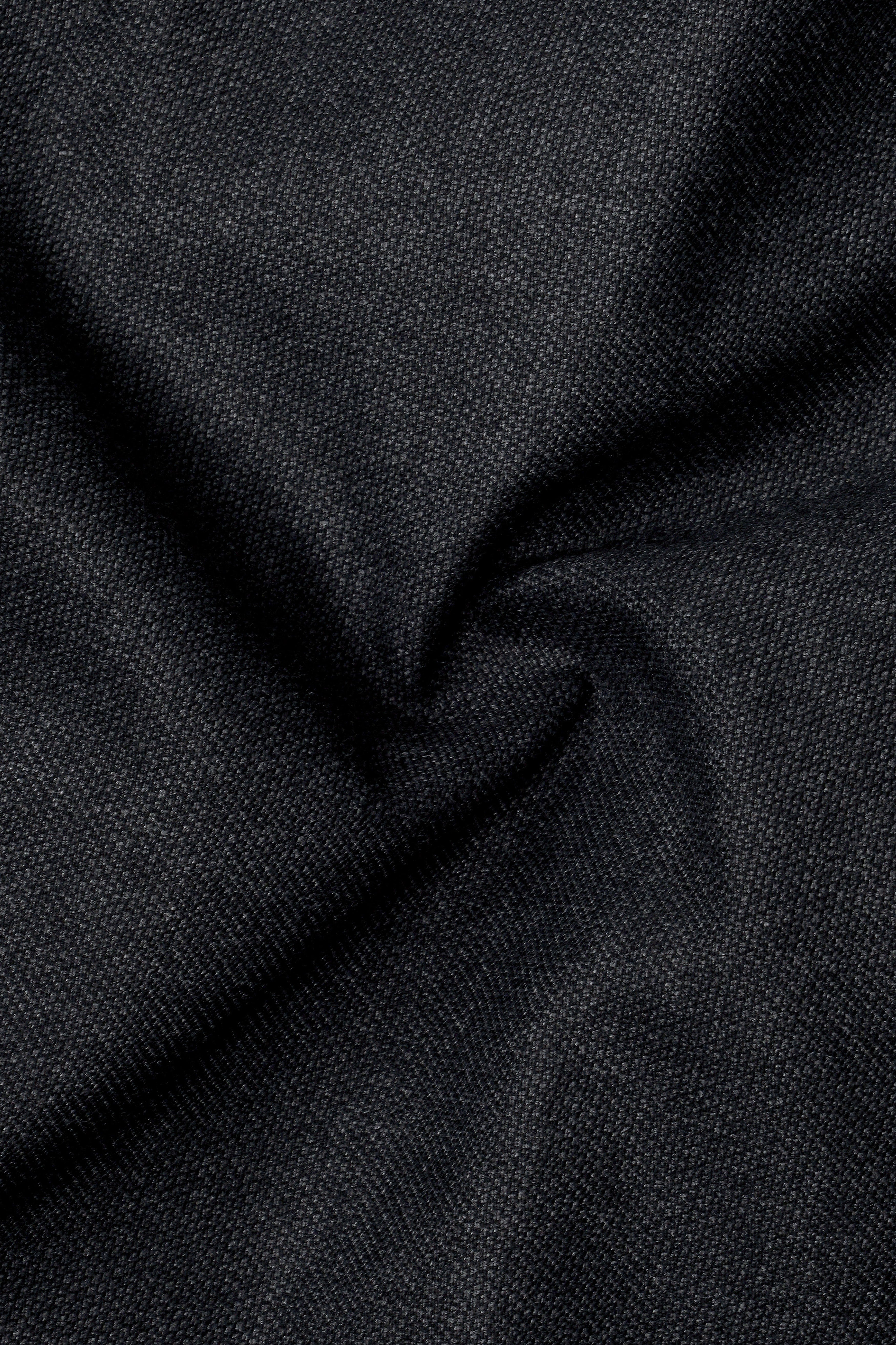 Gunmetal Grey Cross Placket Wool Rich Bandhgala Suit