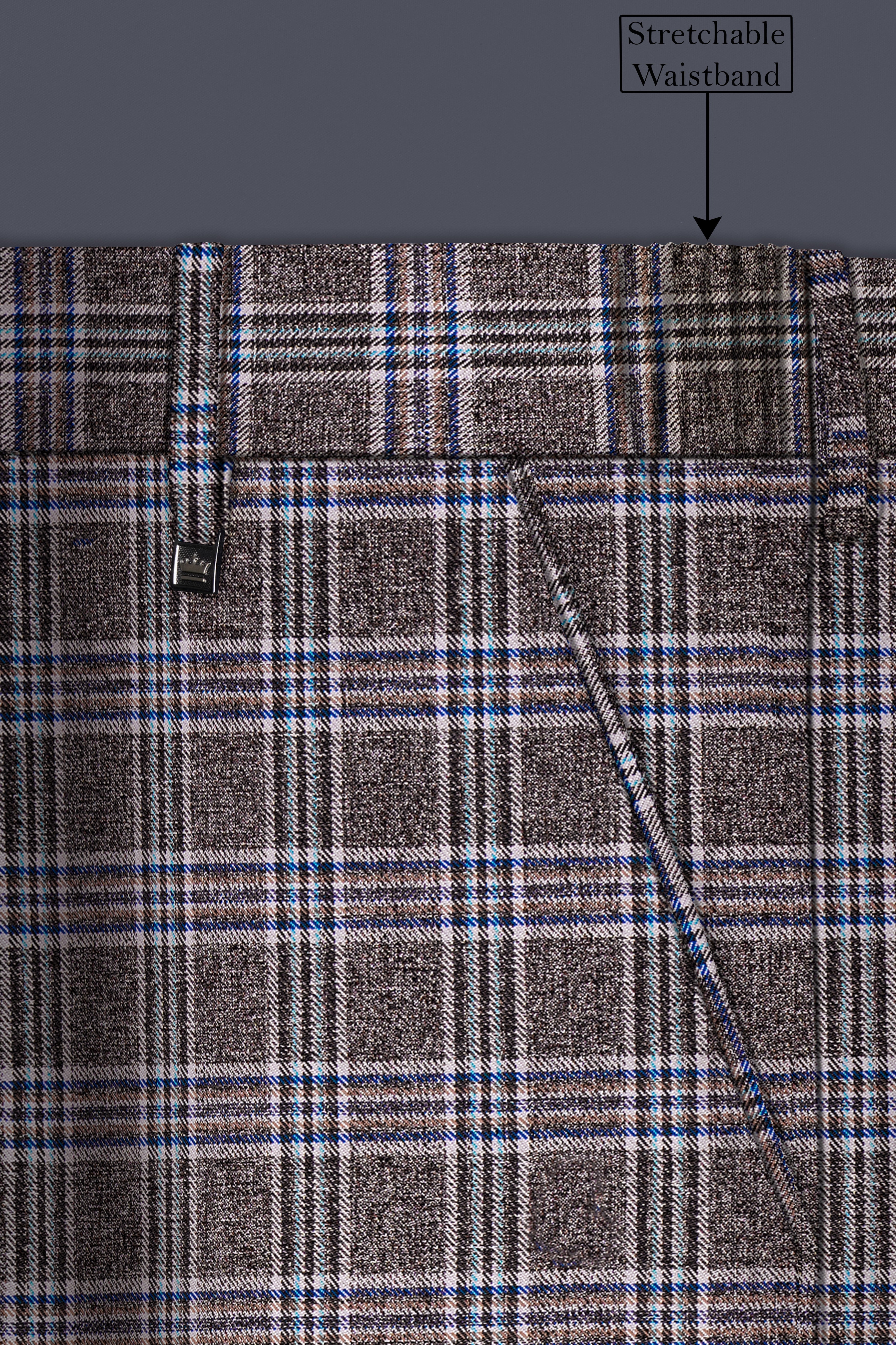 Ironside Gray and Cloud Burst Blue Plaid Wool Rich Double Breasted Suit