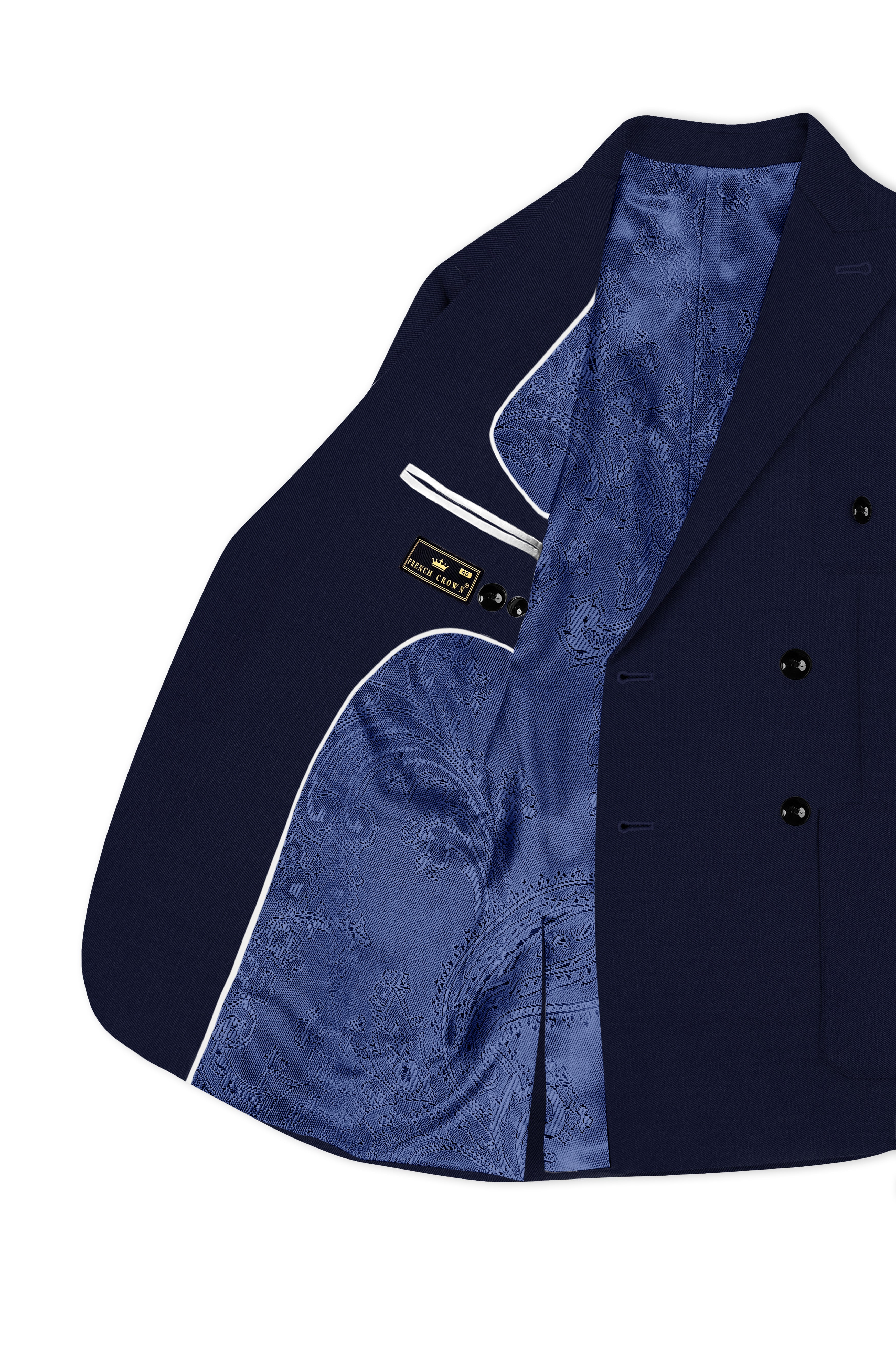 Cloud Burst Blue Wool Rich Double Breasted Sports Suit
