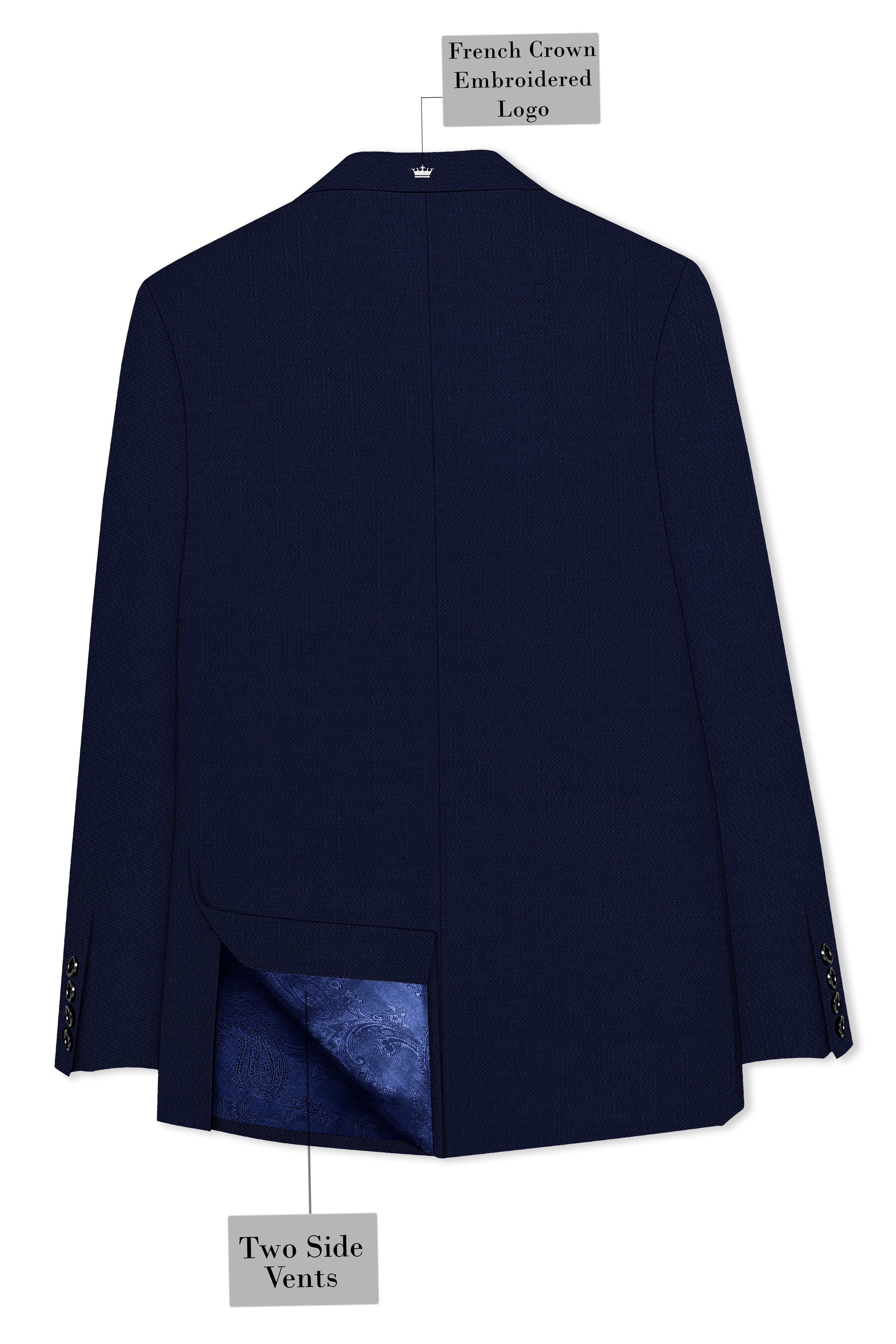 Cloud Burst Blue Wool Rich Double Breasted Sports Suit
