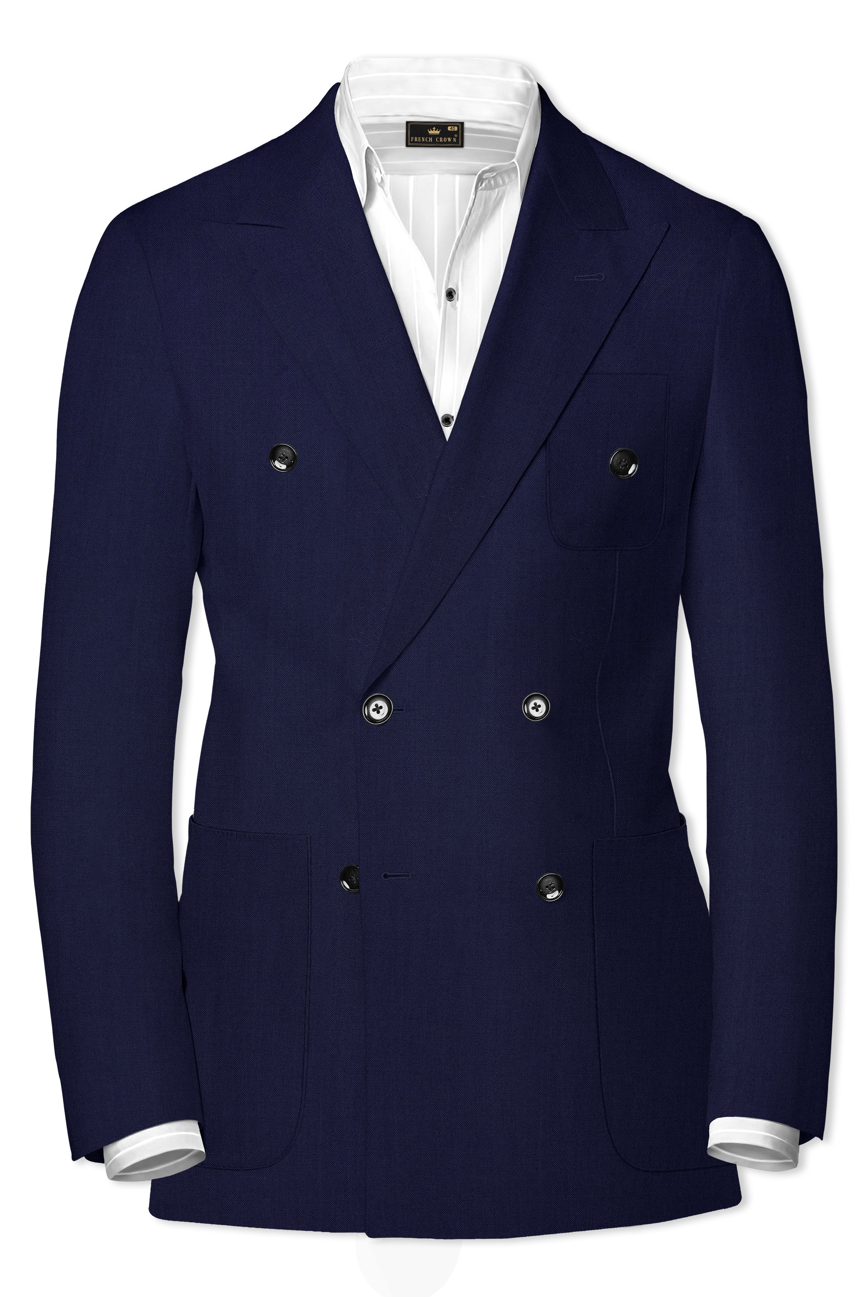 Cinder Blue Wool Rich Double Breasted Sports Suit