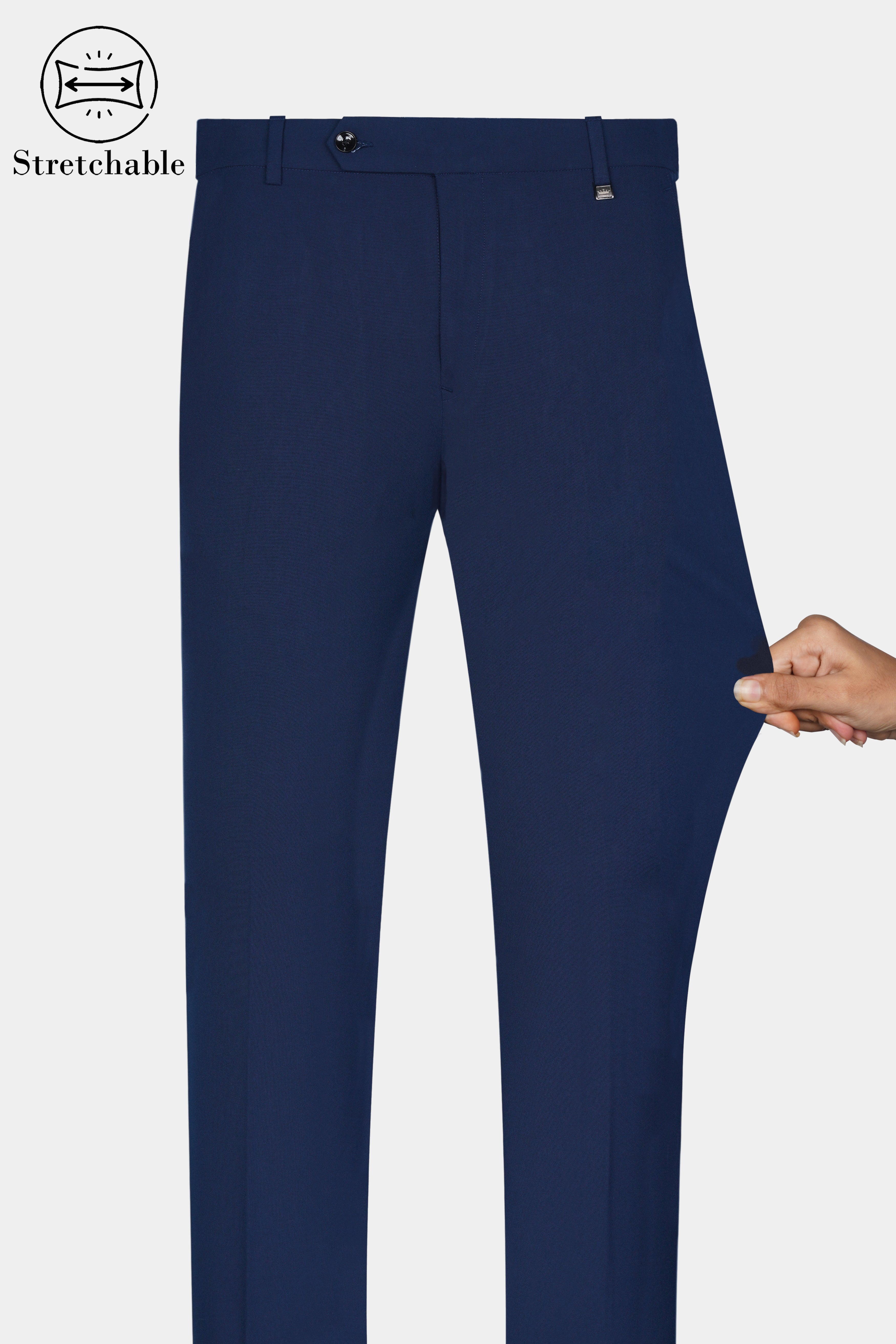 Cloud Burst Blue Wool Rich Double Breasted Stretchable Traveler Suit