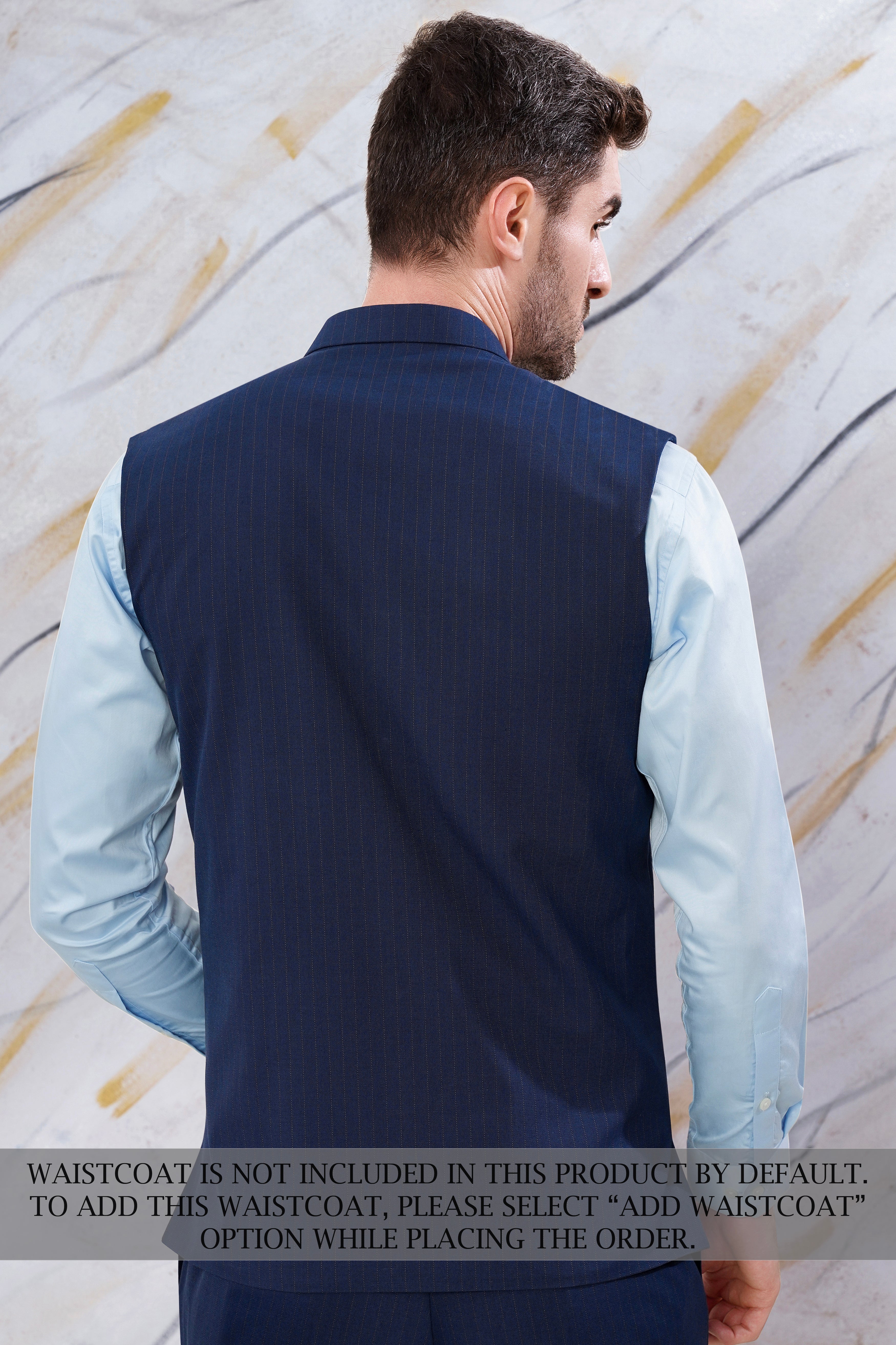 Ebony Clay Blue Striped Wool Rich Bandhgala Suit ST3088-BG-36, ST3088-BG-38, ST3088-BG-40, ST3088-BG-42, ST3088-BG-44, ST3088-BG-46, ST3088-BG-48, ST3088-BG-50, ST3088-BG-52, ST3088-BG-54, ST3088-BG-56, ST3088-BG-58, ST3088-BG-60