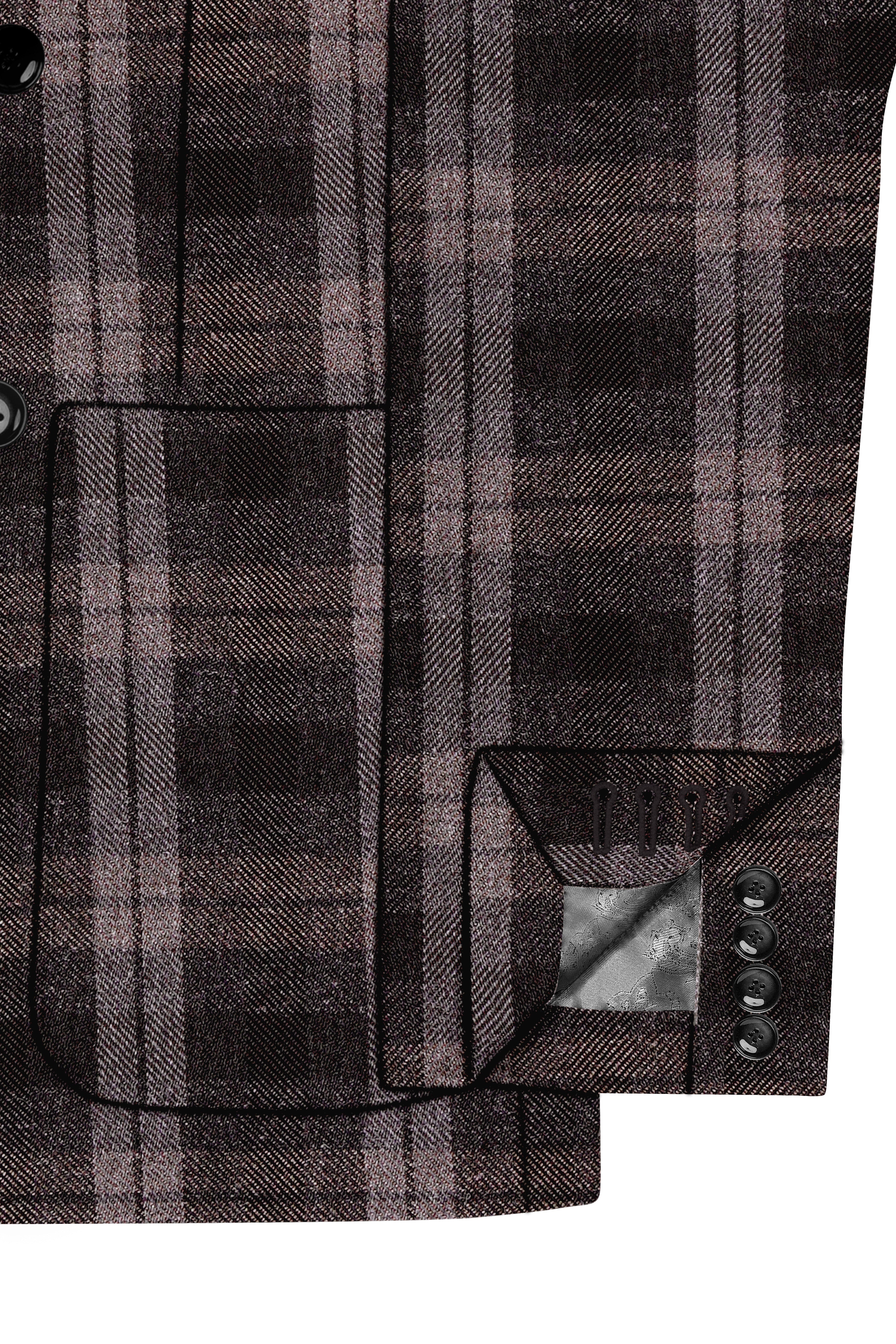 Zeus Black and Concord Gray Plaid Tweed Double Breasted Sports Suit