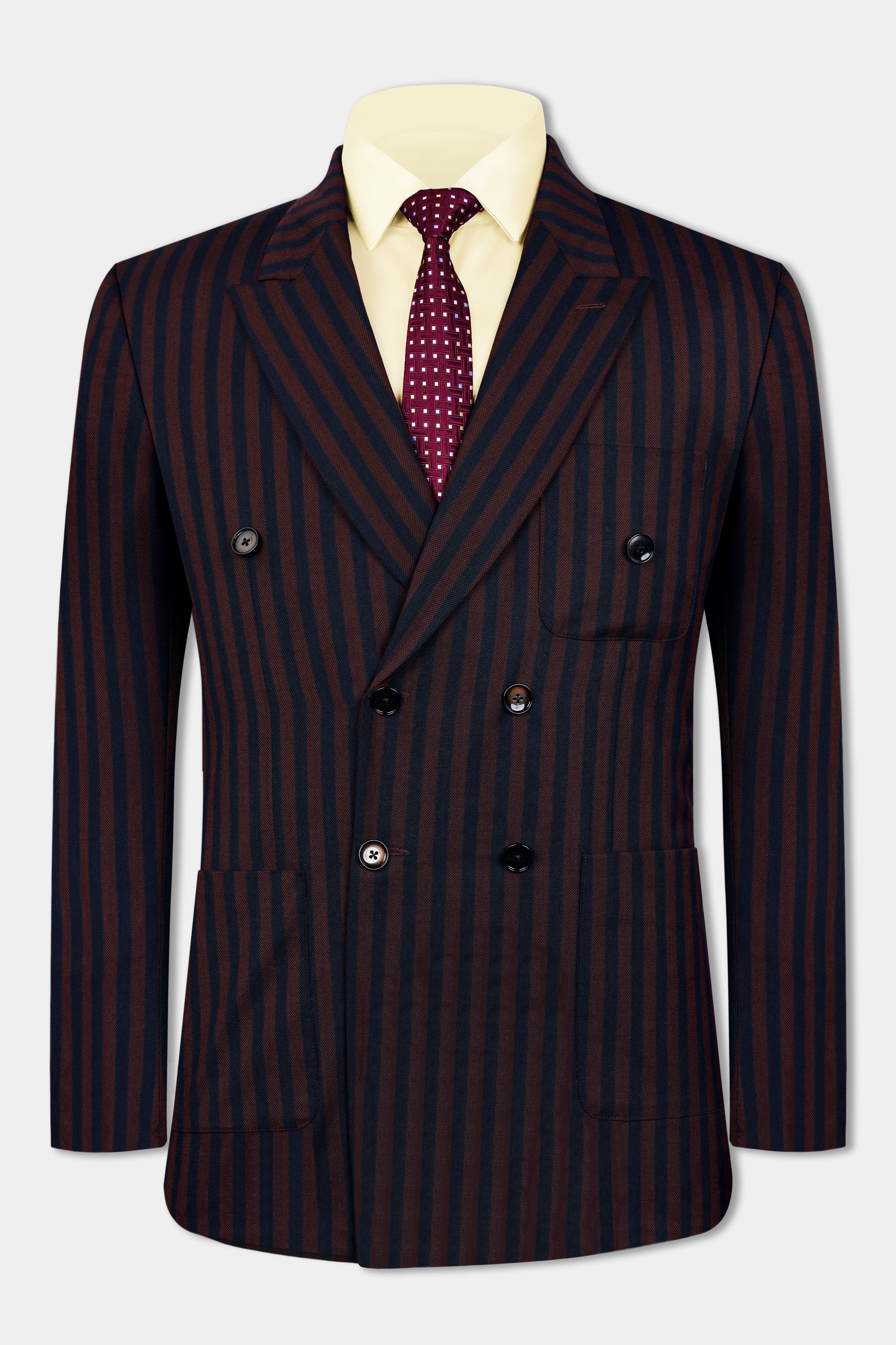Gondola Brown and Mirage Blue Striped Wool Rich Double Breasted Sports Suit ST3114-DB-PP-36, ST3114-DB-PP-38, ST3114-DB-PP-40, ST3114-DB-PP-42, ST3114-DB-PP-44, ST3114-DB-PP-46, ST3114-DB-PP-48, ST3114-DB-PP-50, ST3114-DB-PP-52, ST3114-DB-PP-54, ST3114-DB-PP-56, ST3114-DB-PP-58, ST3114-DB-PP-60