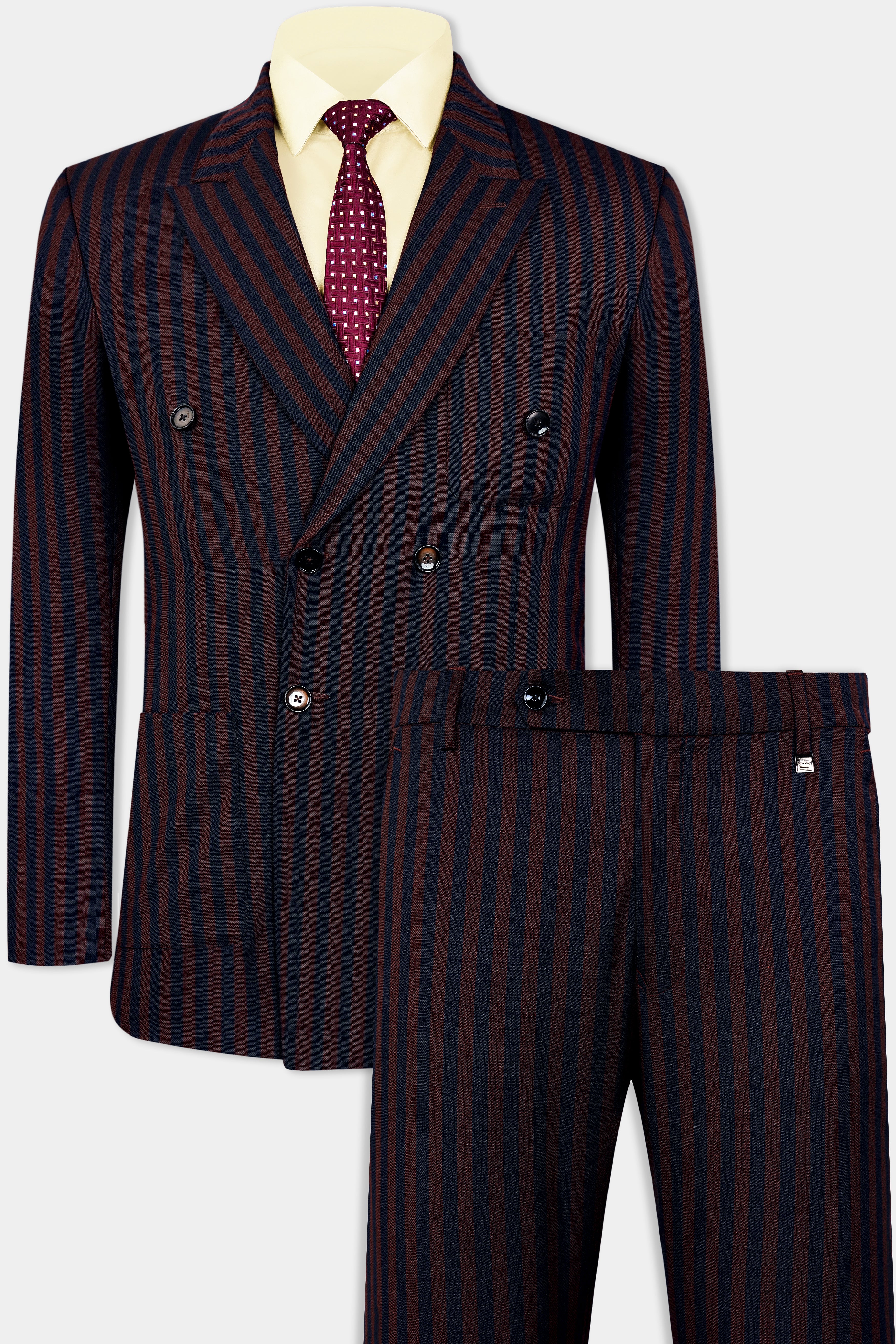 Gondola Brown and Mirage Blue Striped Wool Rich Double Breasted Sports Suit ST3114-DB-PP-36, ST3114-DB-PP-38, ST3114-DB-PP-40, ST3114-DB-PP-42, ST3114-DB-PP-44, ST3114-DB-PP-46, ST3114-DB-PP-48, ST3114-DB-PP-50, ST3114-DB-PP-52, ST3114-DB-PP-54, ST3114-DB-PP-56, ST3114-DB-PP-58, ST3114-DB-PP-60