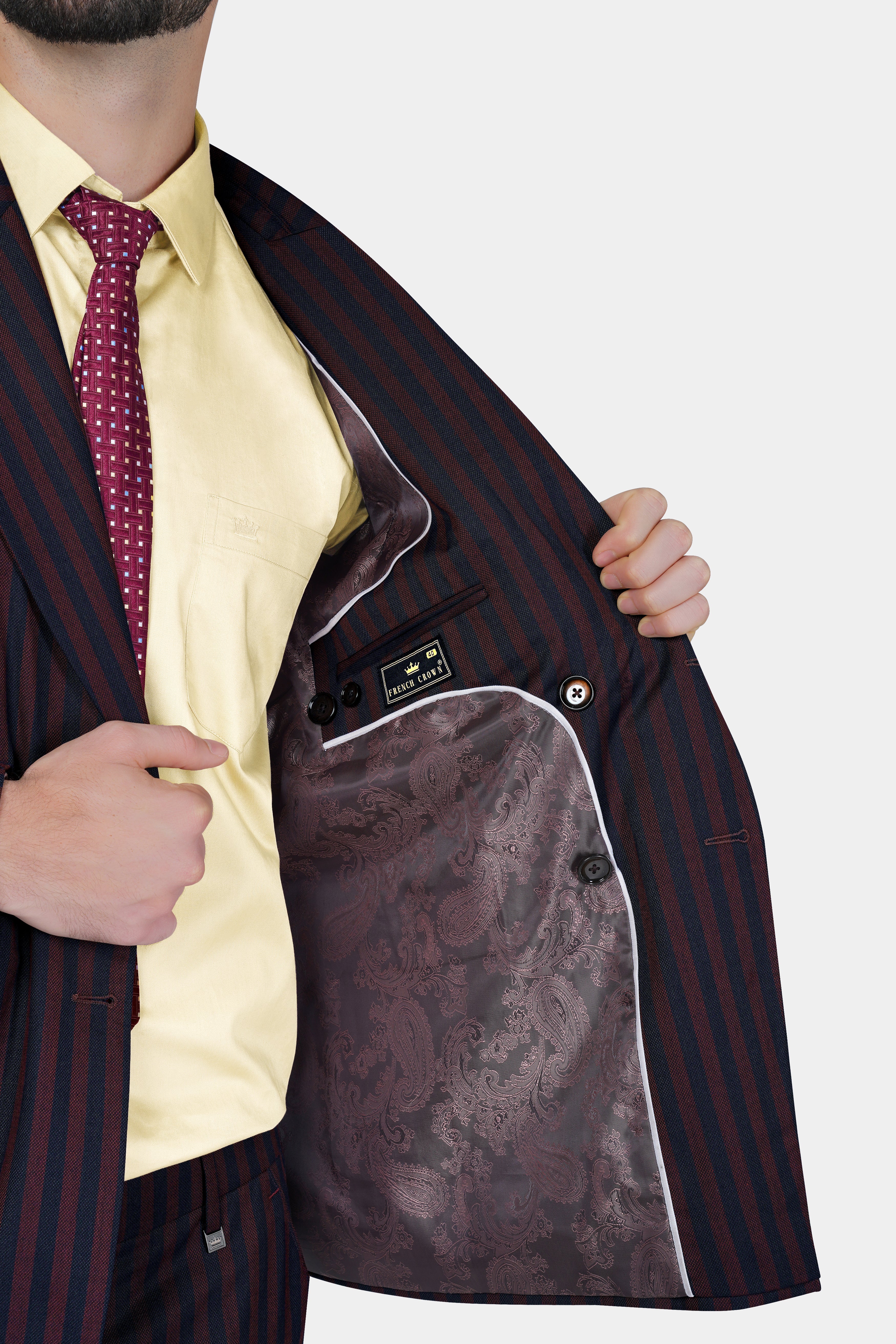 Gondola Brown and Mirage Blue Striped Wool Rich Double Breasted Sports Suit ST3114-DB-PP-36, ST3114-DB-PP-38, ST3114-DB-PP-40, ST3114-DB-PP-42, ST3114-DB-PP-44, ST3114-DB-PP-46, ST3114-DB-PP-48, ST3114-DB-PP-50, ST3114-DB-PP-52, ST3114-DB-PP-54, ST3114-DB-PP-56, ST3114-DB-PP-58, ST3114-DB-PP-60