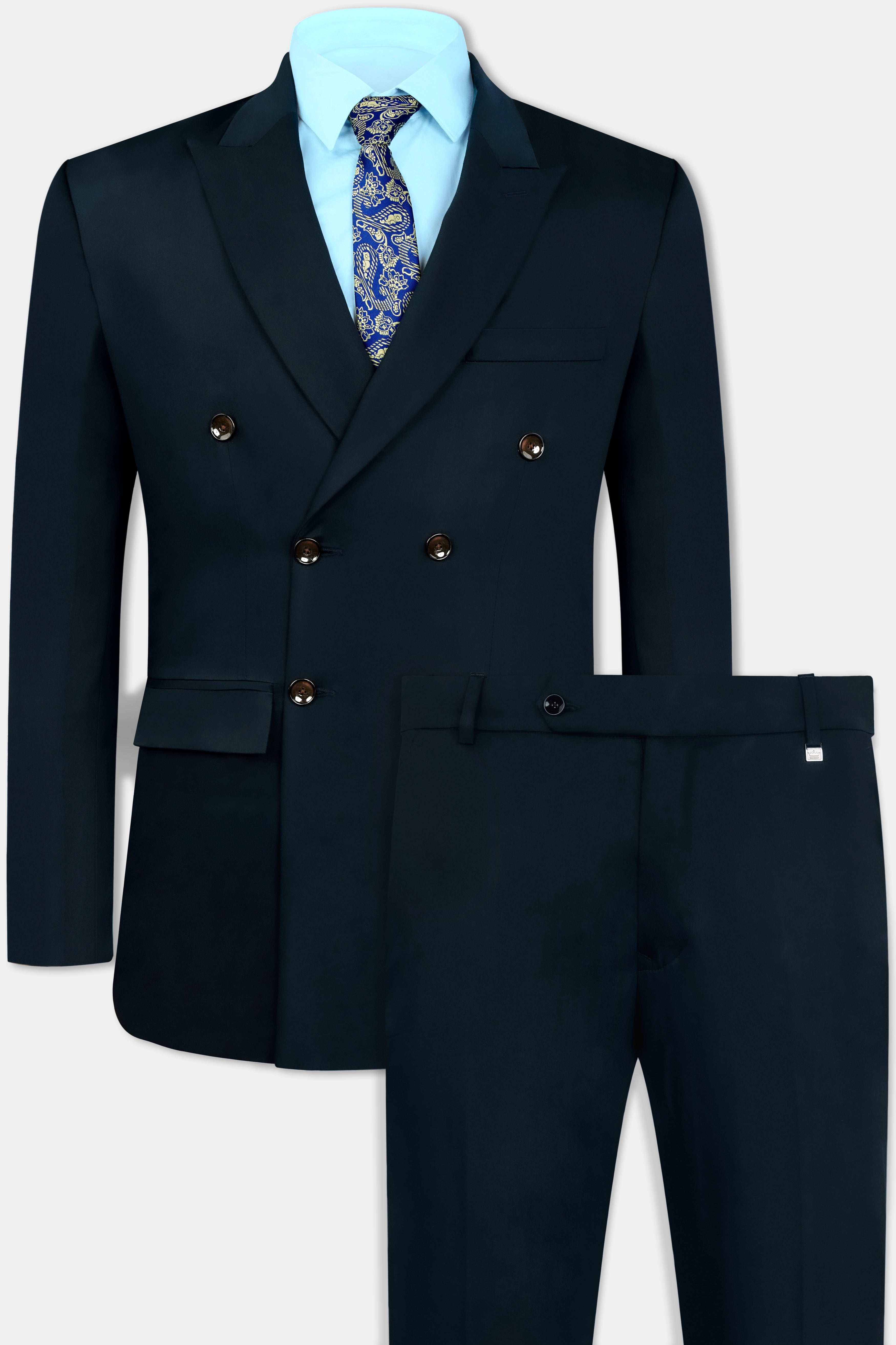 Bunker Blue Premium Cotton Double Breasted Suit ST3115-DB-36, ST3115-DB-38, ST3115-DB-40, ST3115-DB-42, ST3115-DB-44, ST3115-DB-46, ST3115-DB-48, ST3115-DB-50, ST3115-DB-52, ST3115-DB-54, ST3115-DB-56, ST3115-DB-58, ST3115-DB-60